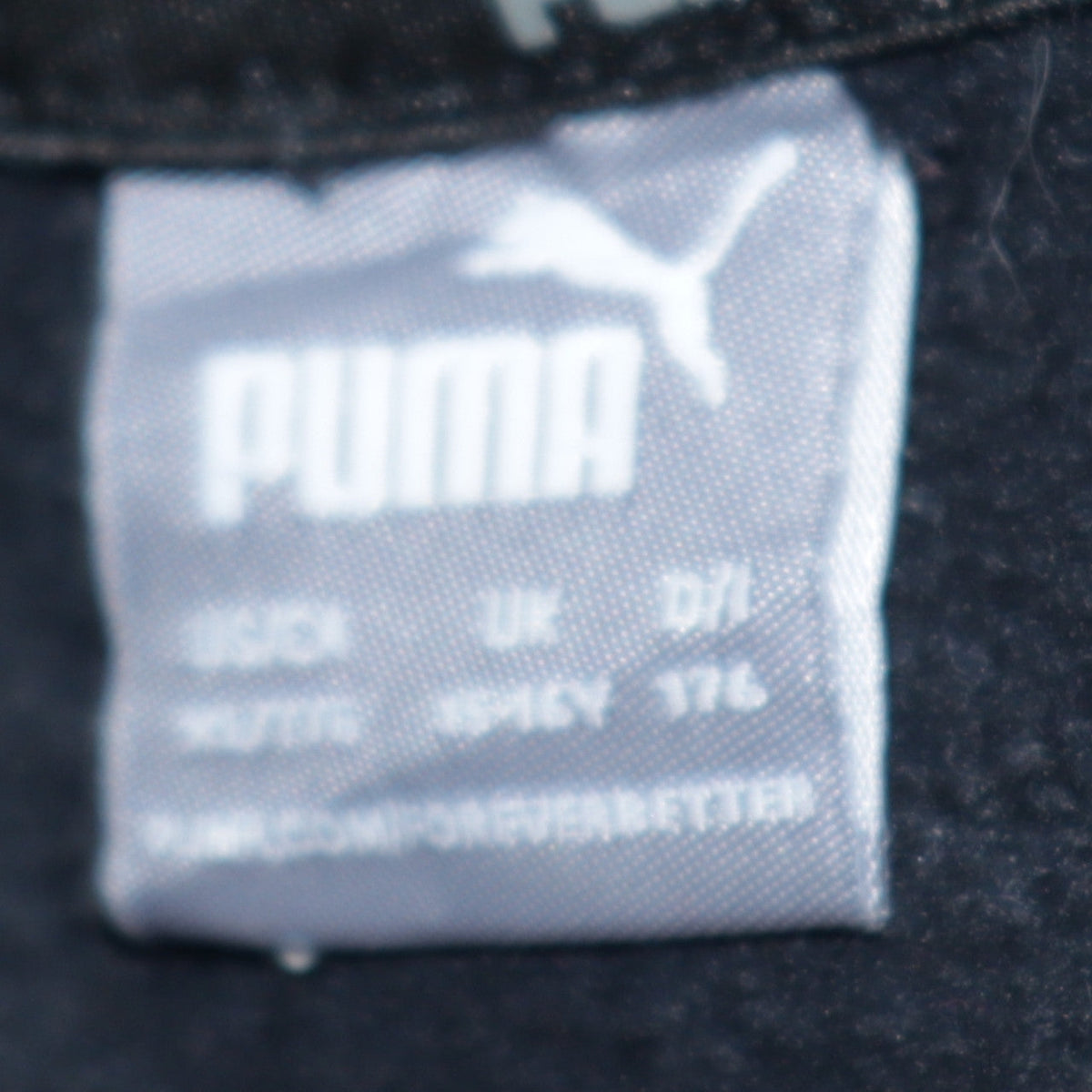 Puma Boys Black Pullover Fleece Hoodie Size 164 Logo Sweatshirt
