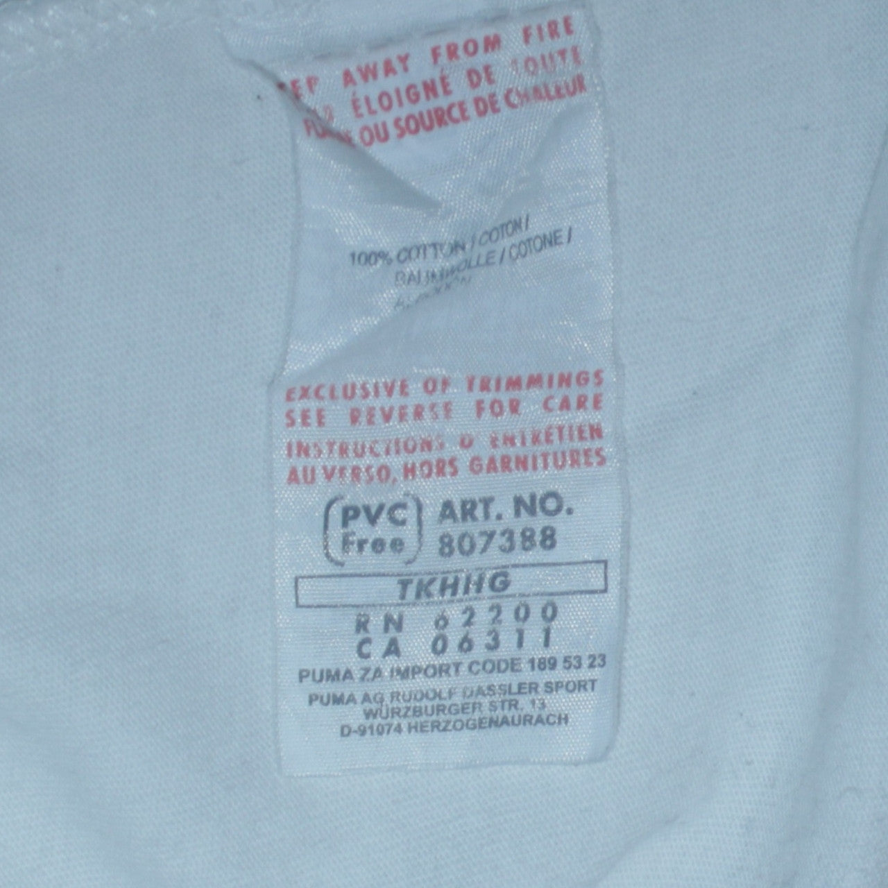 Puma Men's White Long Sleeve Cotton Casual Top 2XL