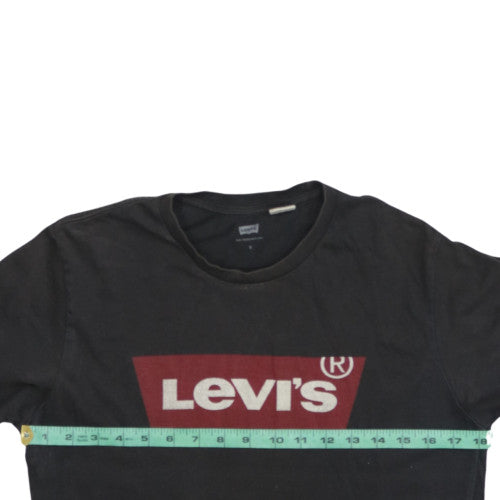 Levi's Men's Black Graphic Logo Short Sleeve Cotton T-Shirt Size S