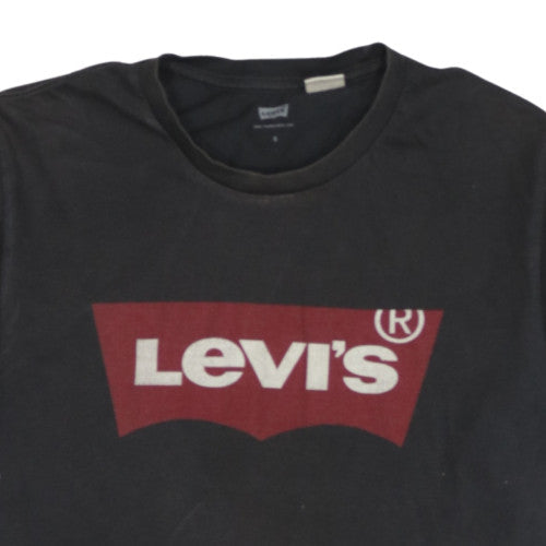 Levi's Men's Black Graphic Logo Short Sleeve Cotton T-Shirt Size S
