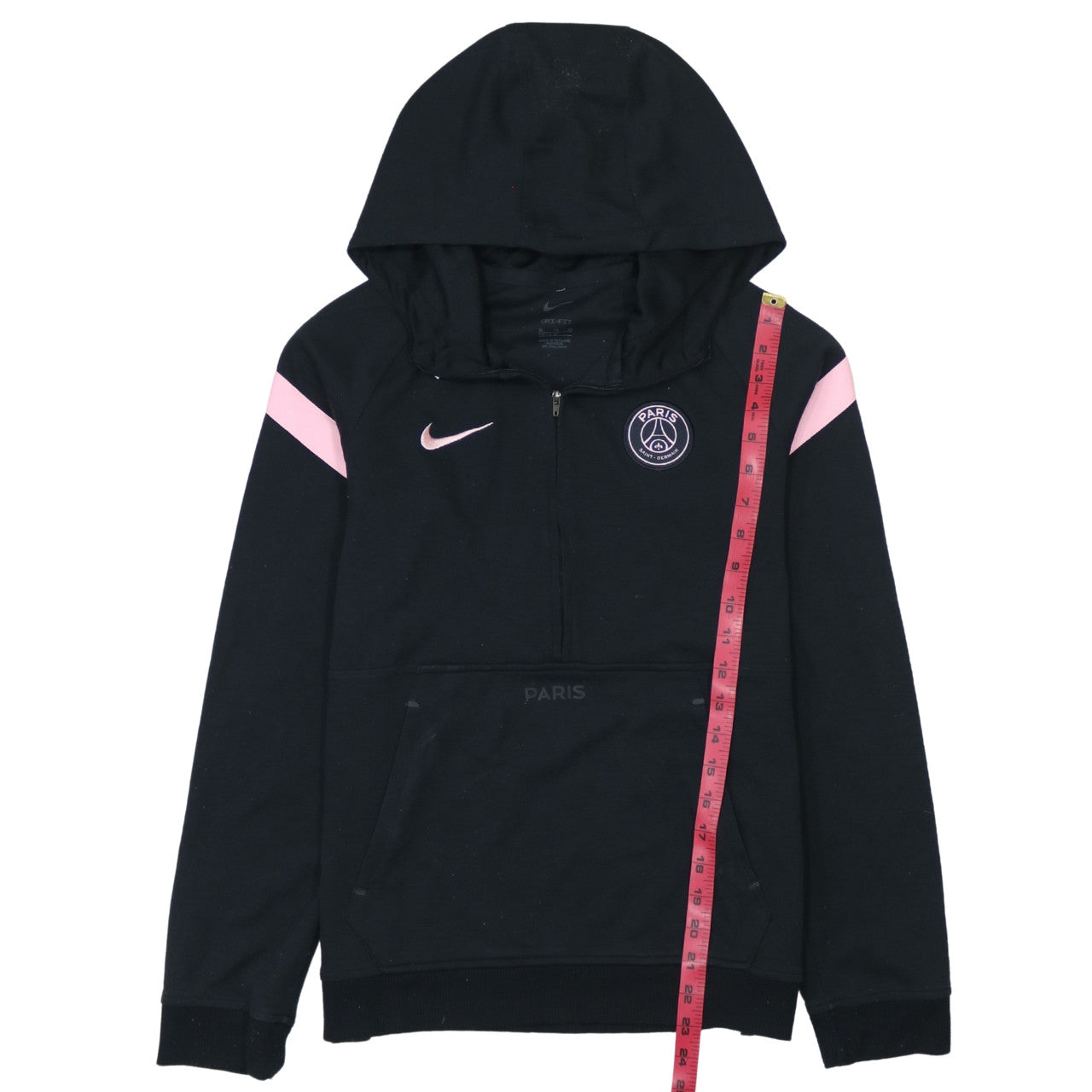 Nike Boys Black PSG Dri-FIT 1/4 Zip Hoodie XL (170cm) Football Training Top
