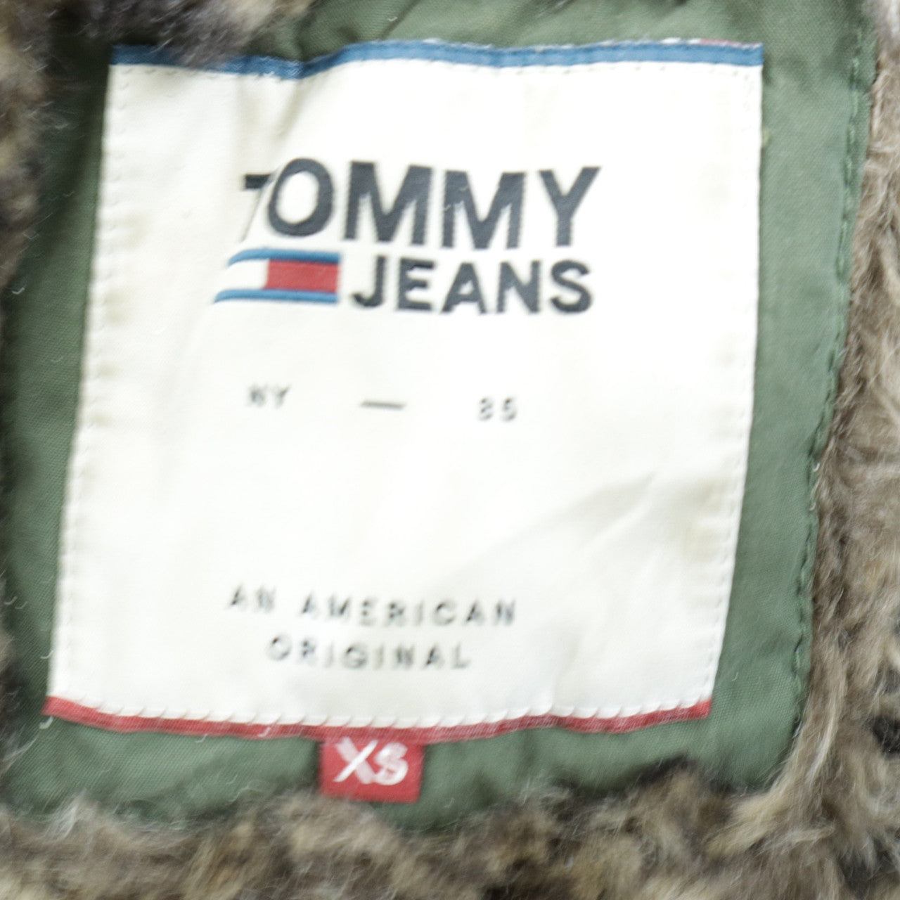 Tommy Jeans Womens Green XS Fur Hooded Parka Coat