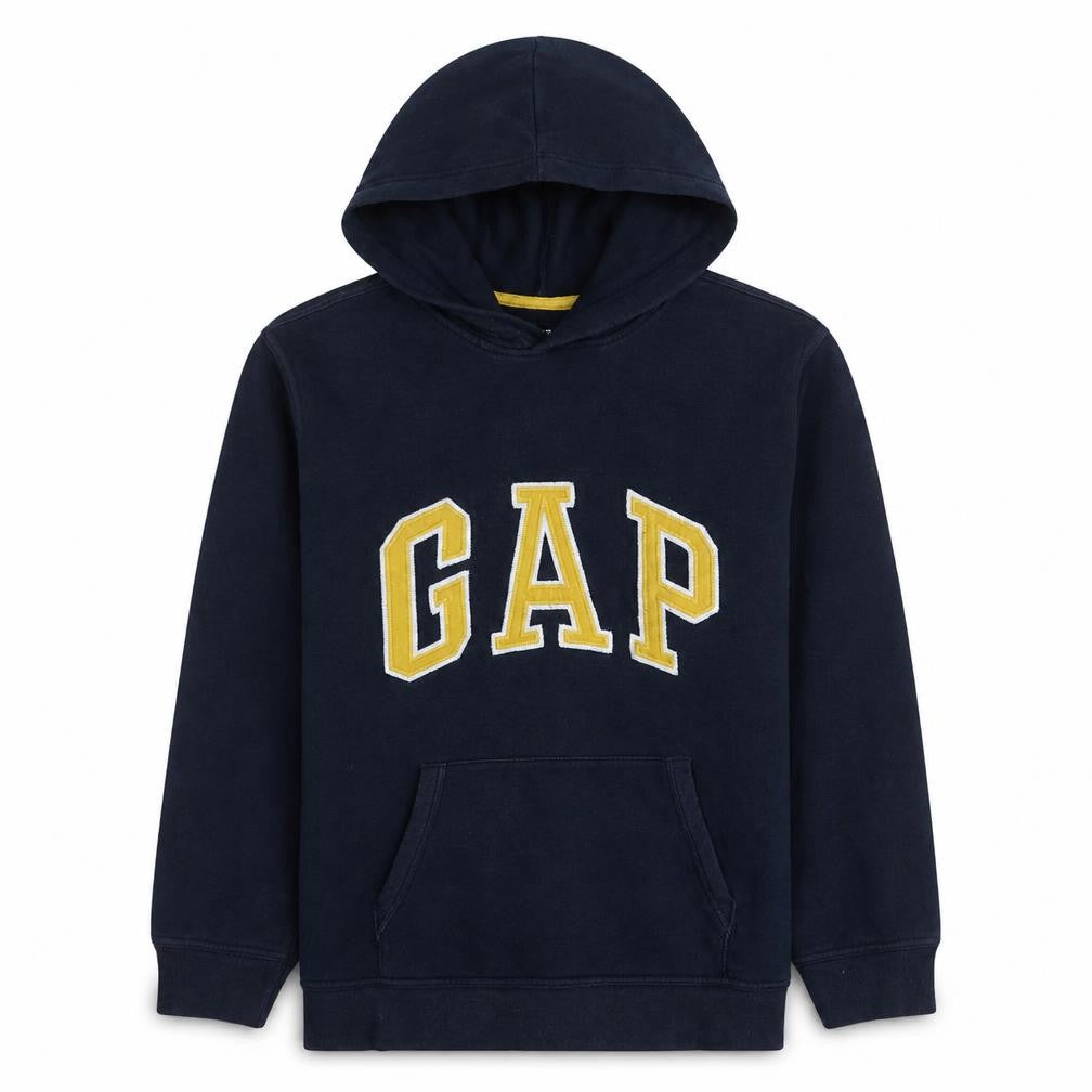 Gap Kids Boys Navy Blue Pullover Hoodie 13-14 Years Cotton Fleece