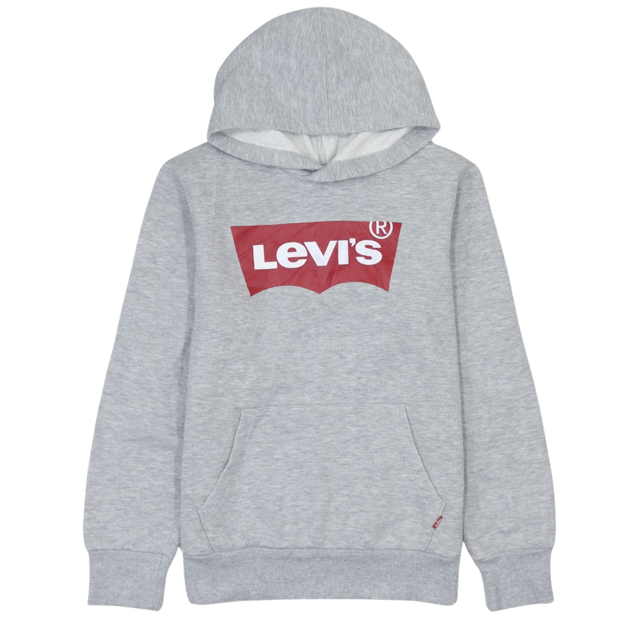 Levi's Boys Grey Logo Pullover Hoodie Size 14A 164cm Cotton Blend