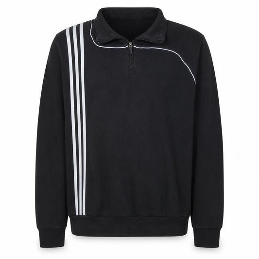 adidas Men's Black 2XL 1/4 Zip Sports Sweatshirt with Logo