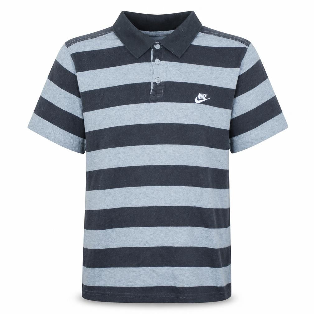 Nike Teens Grey Striped Polo Shirt XL 13/15 Regular Fit Collared