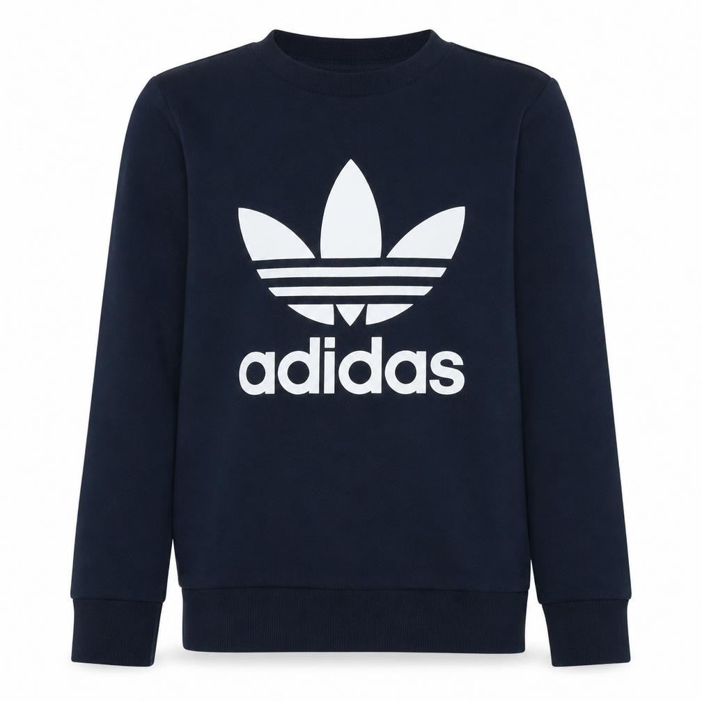 Adidas Boys Navy Blue Crew Neck Pullover Sweatshirt 13-14 Years Logo Print