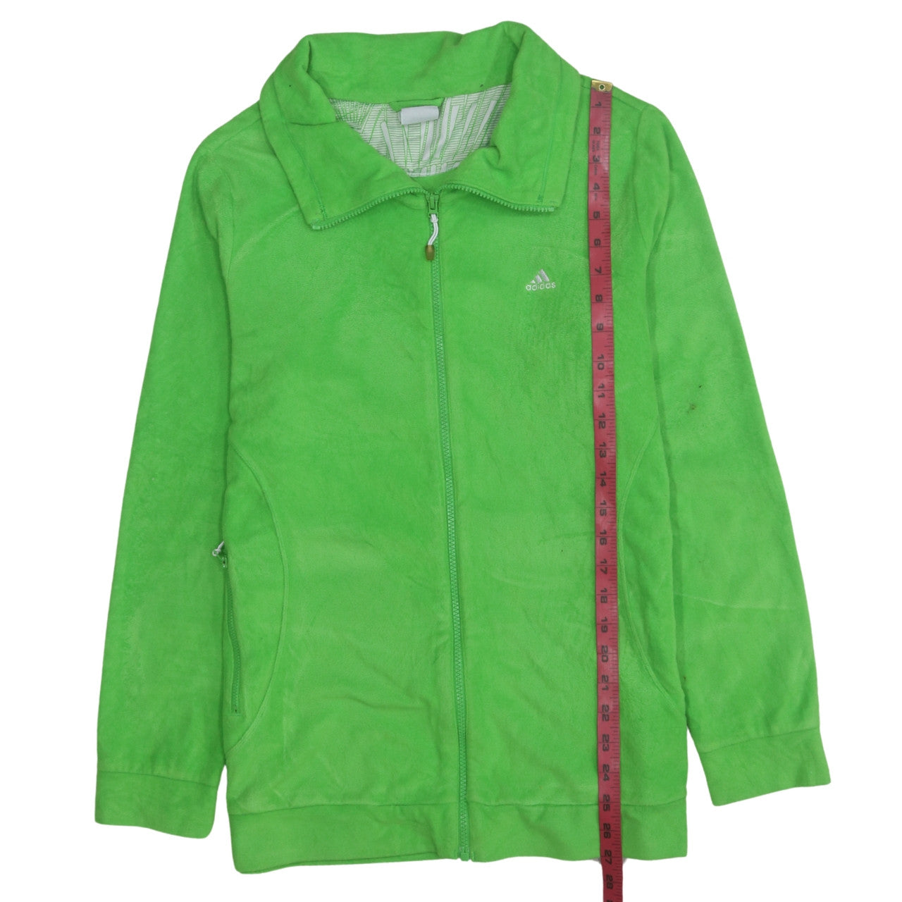 Adidas Women's Green Fleece Full Zip Long Jacket Size 18