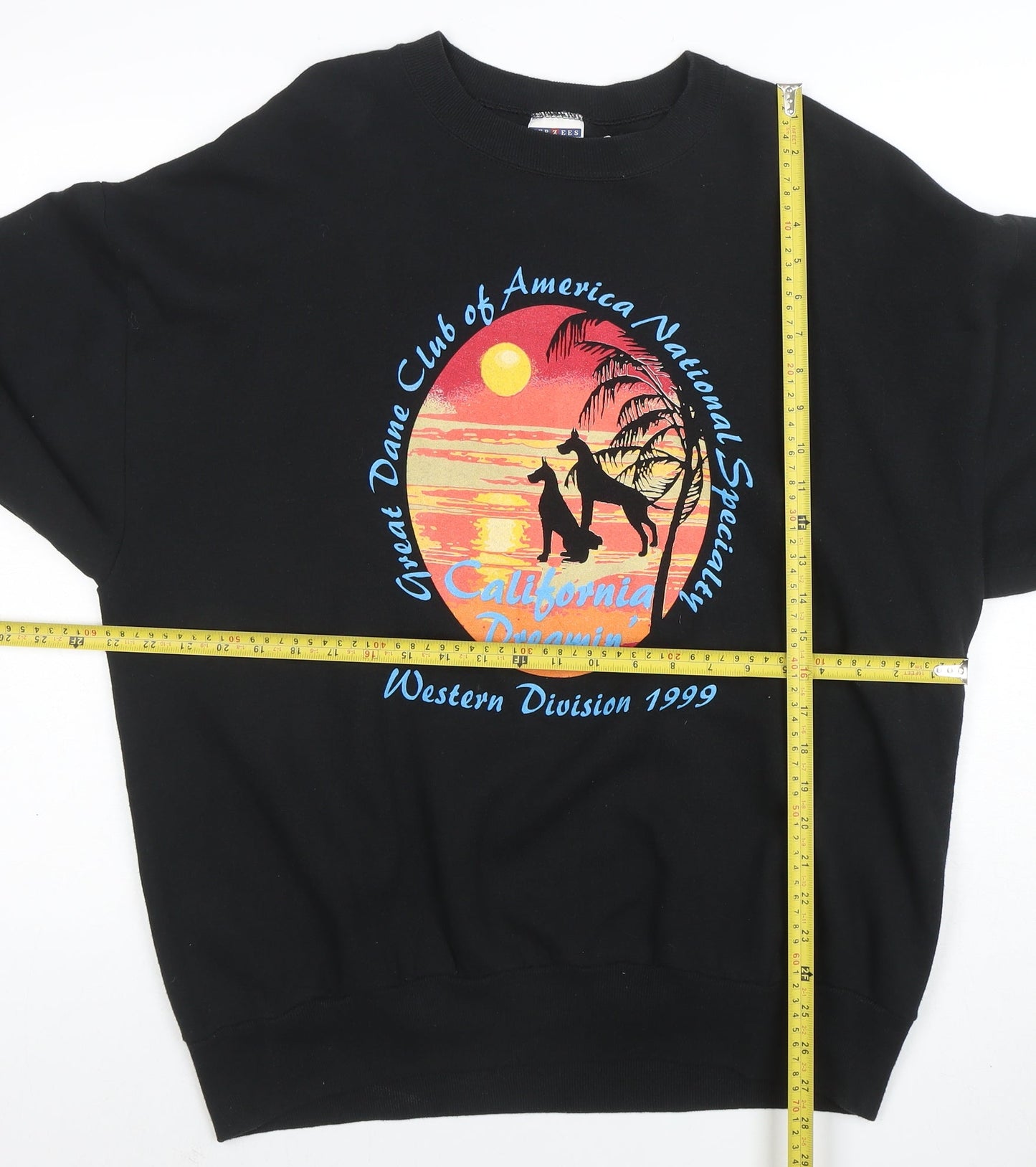 Jerzees Men’s Black XL Pullover Sweatshirt California Dreamin’ Retro Graphic