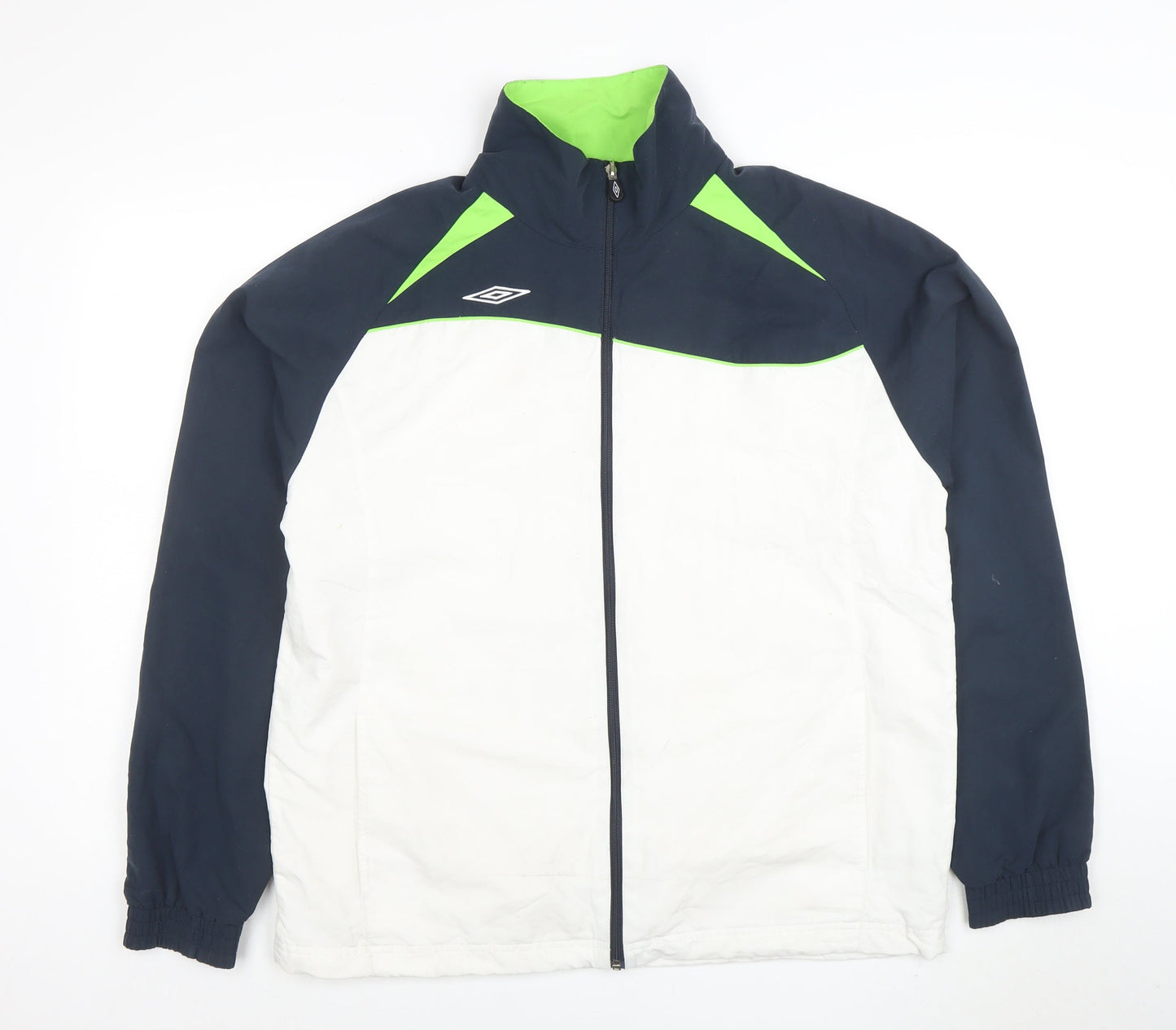 Umbro Mens White L Windbreaker Jacket Lightweight Sports Full Zip