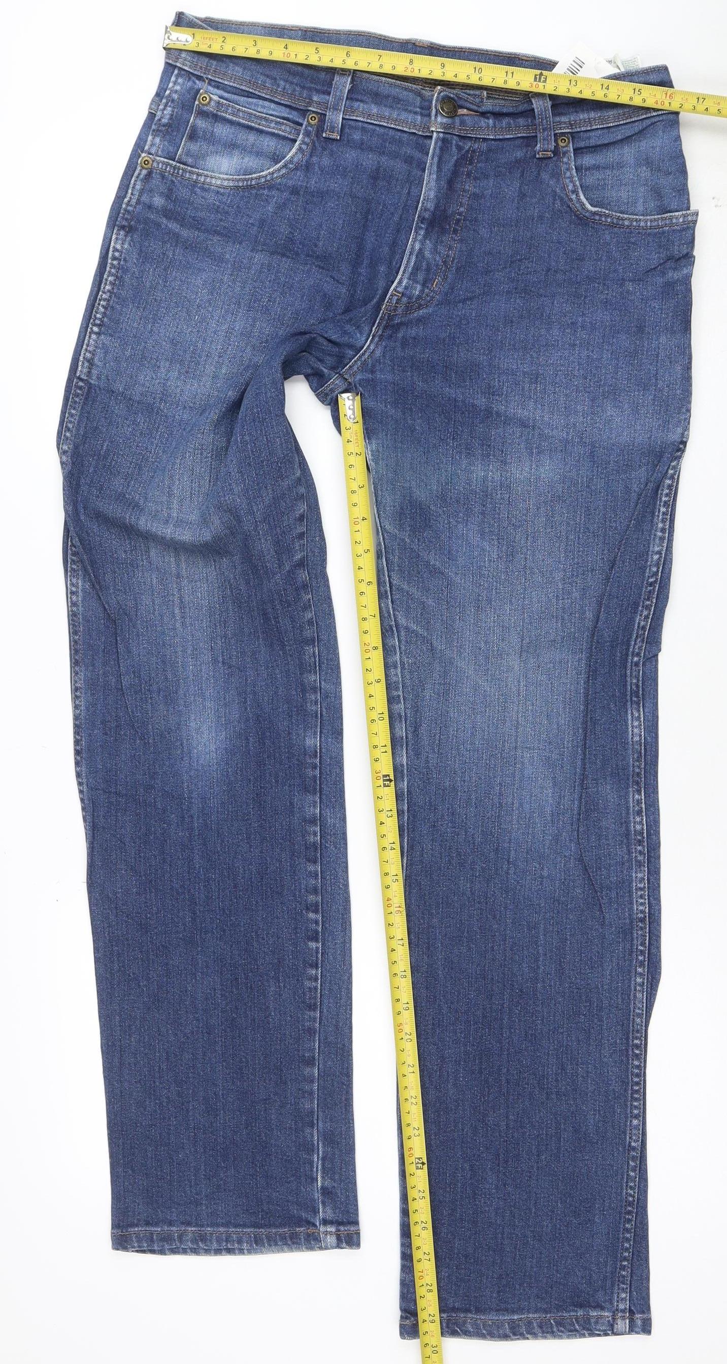 Wrangler Men's Blue Regular Fit Straight Denim Jeans W33 L32