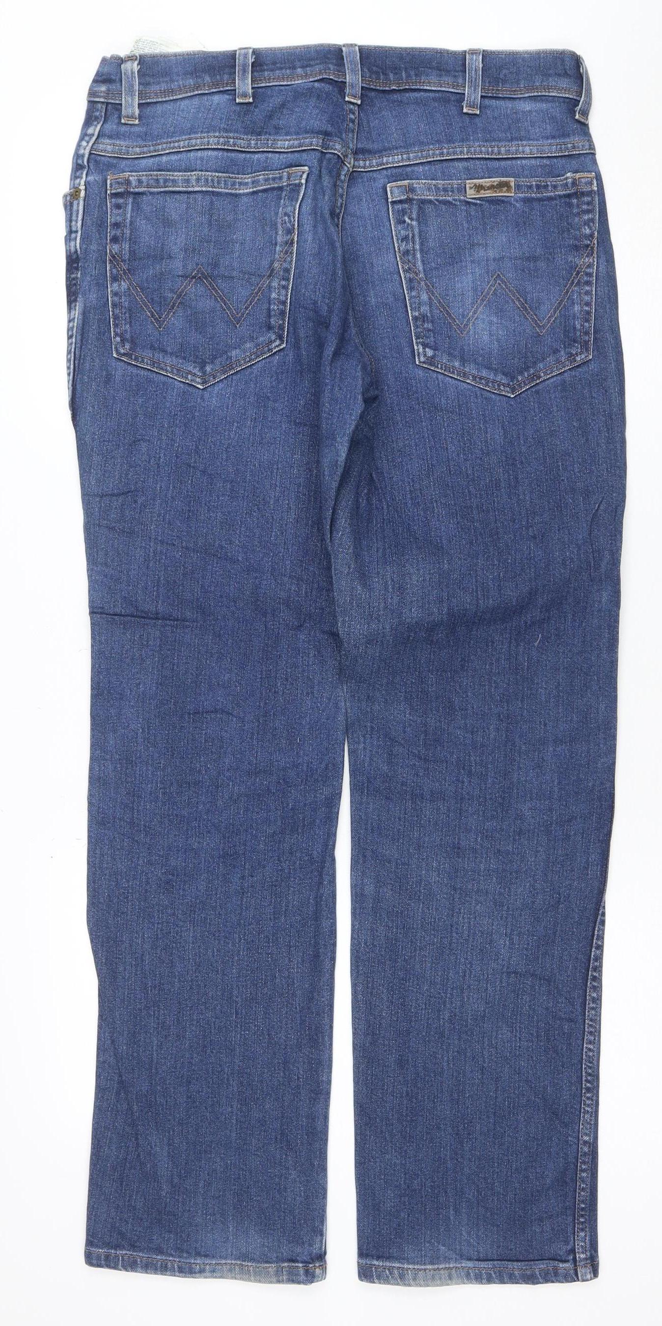 Wrangler Men's Blue Regular Fit Straight Denim Jeans W33 L32