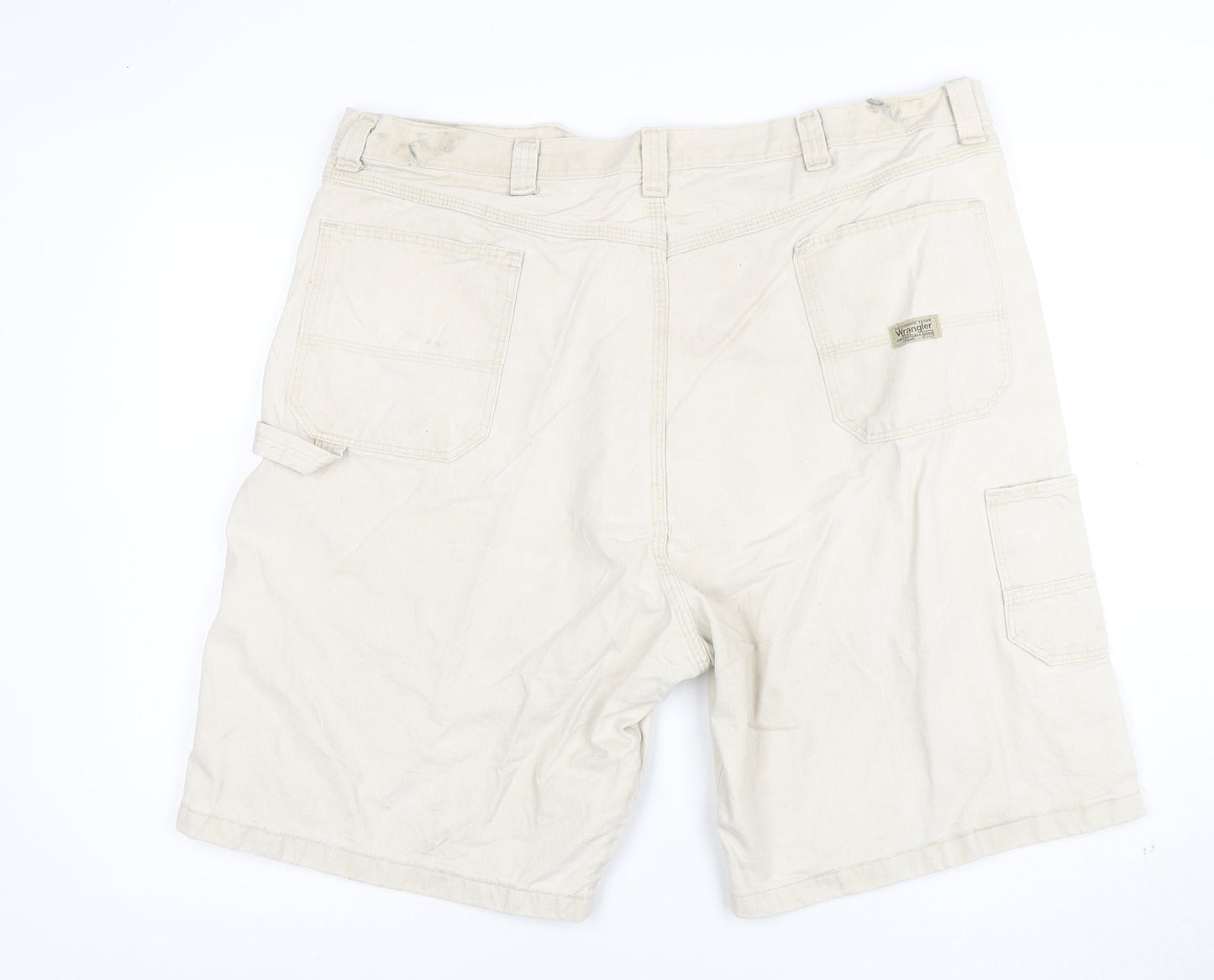 Wrangler Men's Beige Cargo Shorts Size L Cotton Canvas Workwear