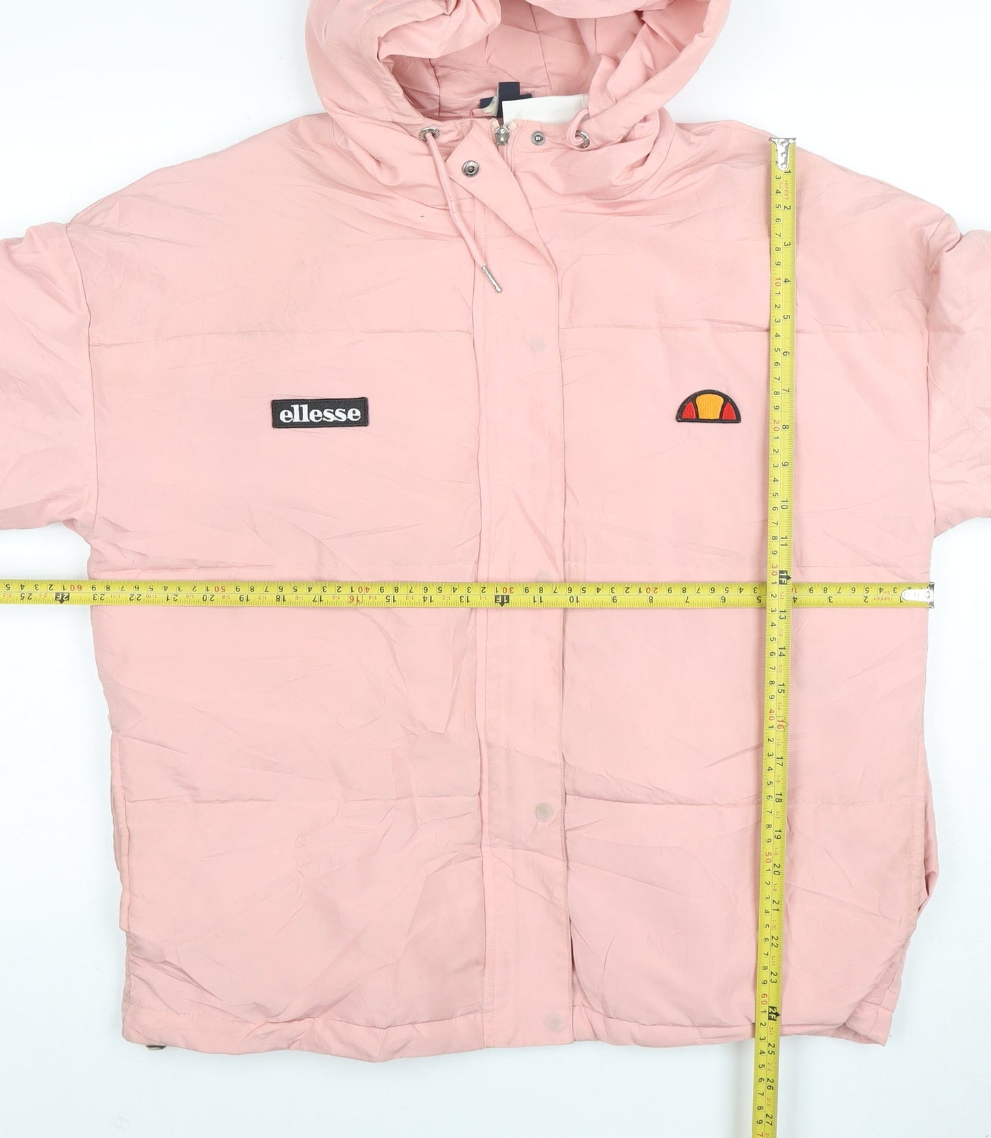 Ellesse Womens Pink Hooded Puffer Jacket Size 10 Very Good
