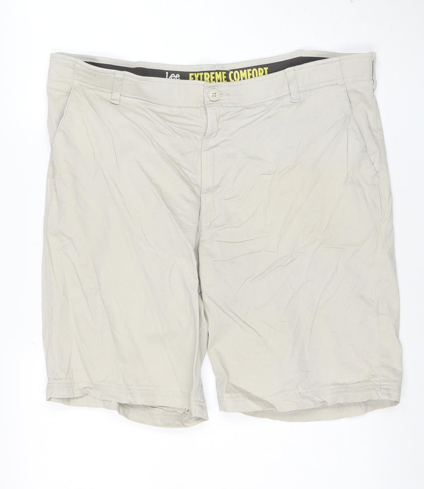 Lee Men Beige Chino Shorts Size 40 Regular Fit Cotton Stretch
