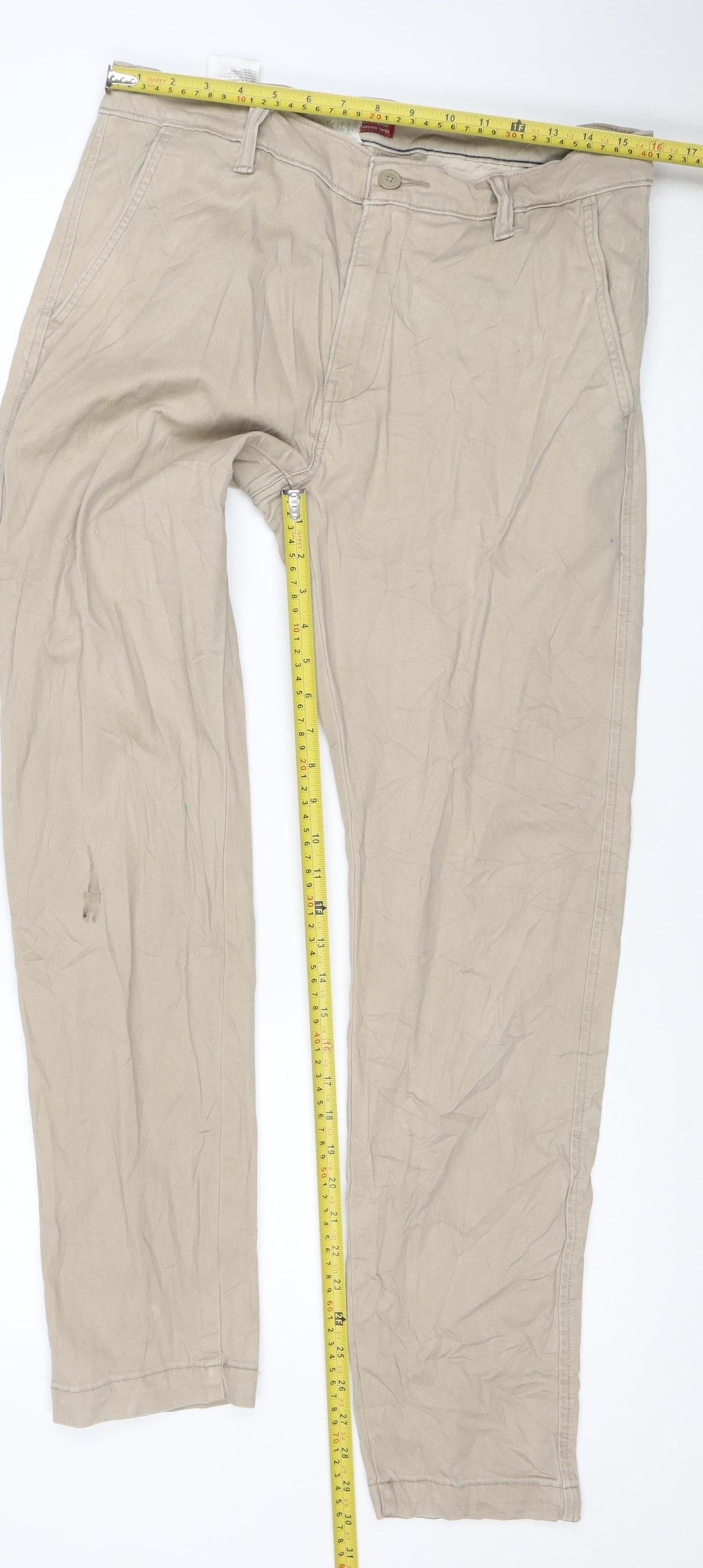 Levi’s Men’s Beige Chino Trousers 31x32 Slim Tapered Cotton