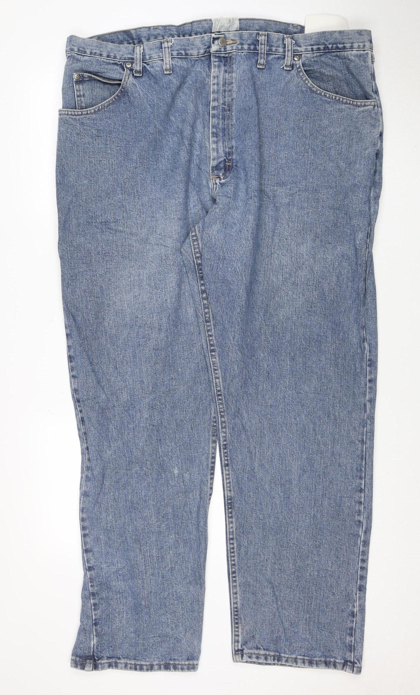 Wrangler Men's Blue Relaxed Fit Straight Leg Jeans 44x32