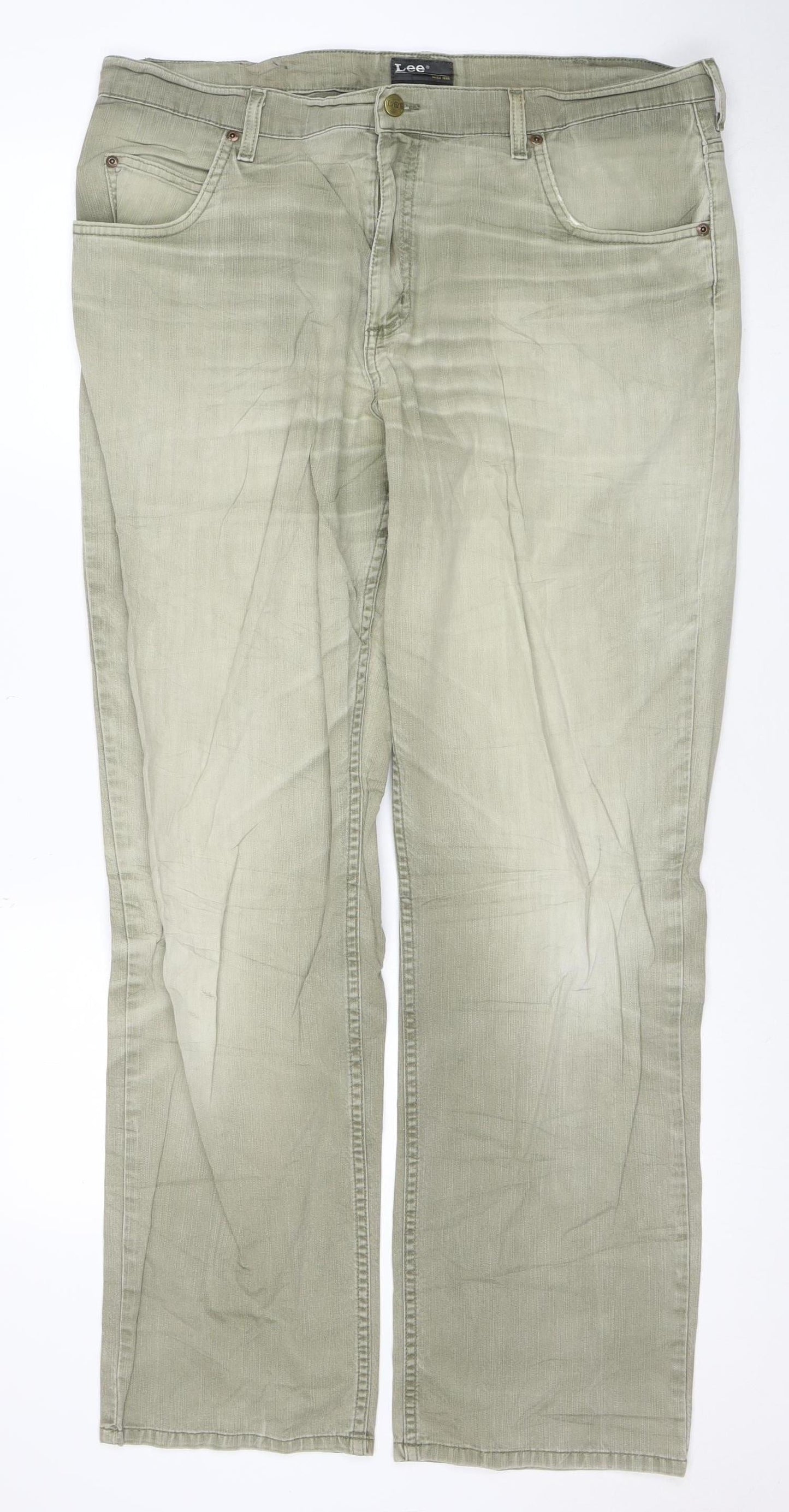 Lee Men's Beige Brooklyn Straight Jeans 32W 32L Regular Fit