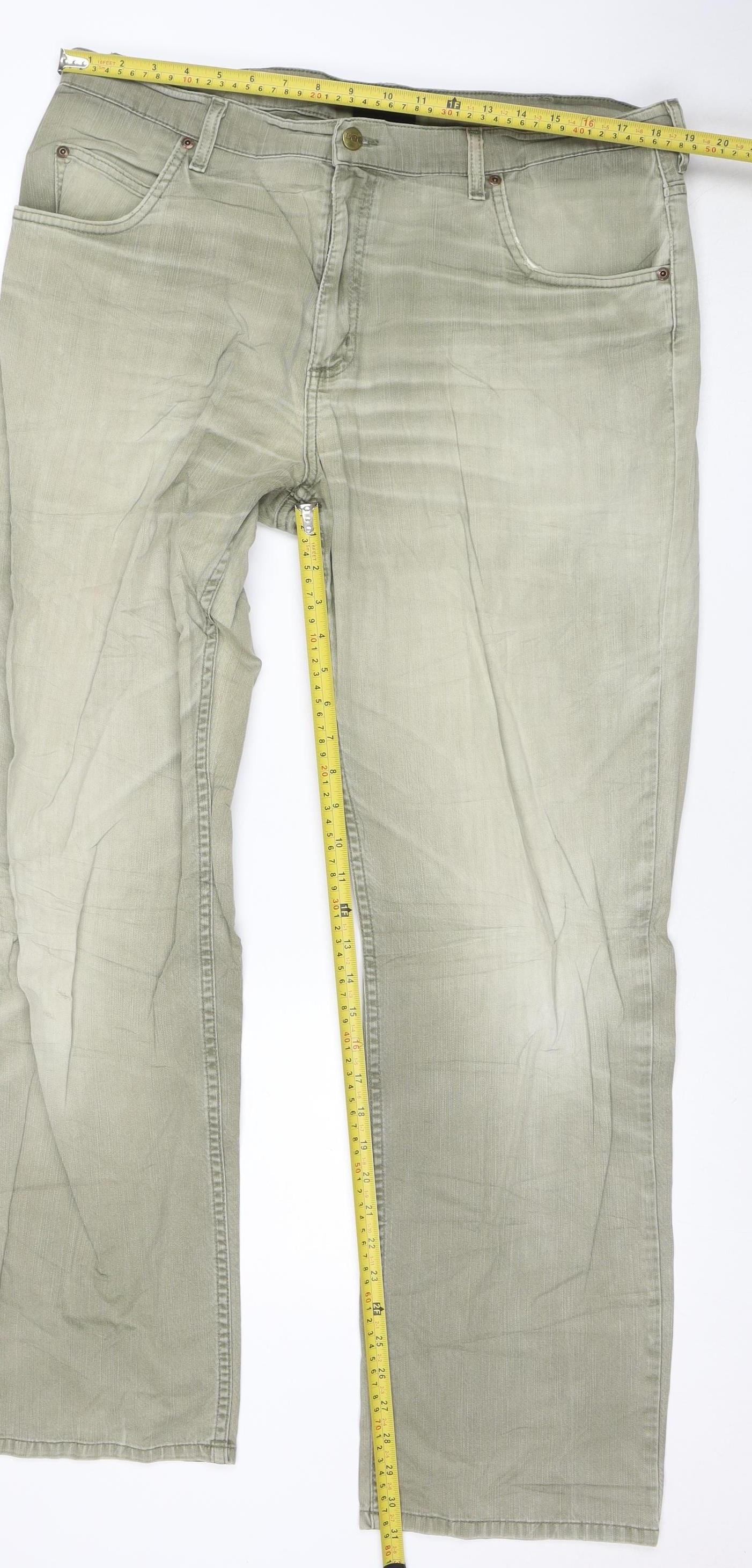 Lee Men's Beige Brooklyn Straight Jeans 32W 32L Regular Fit