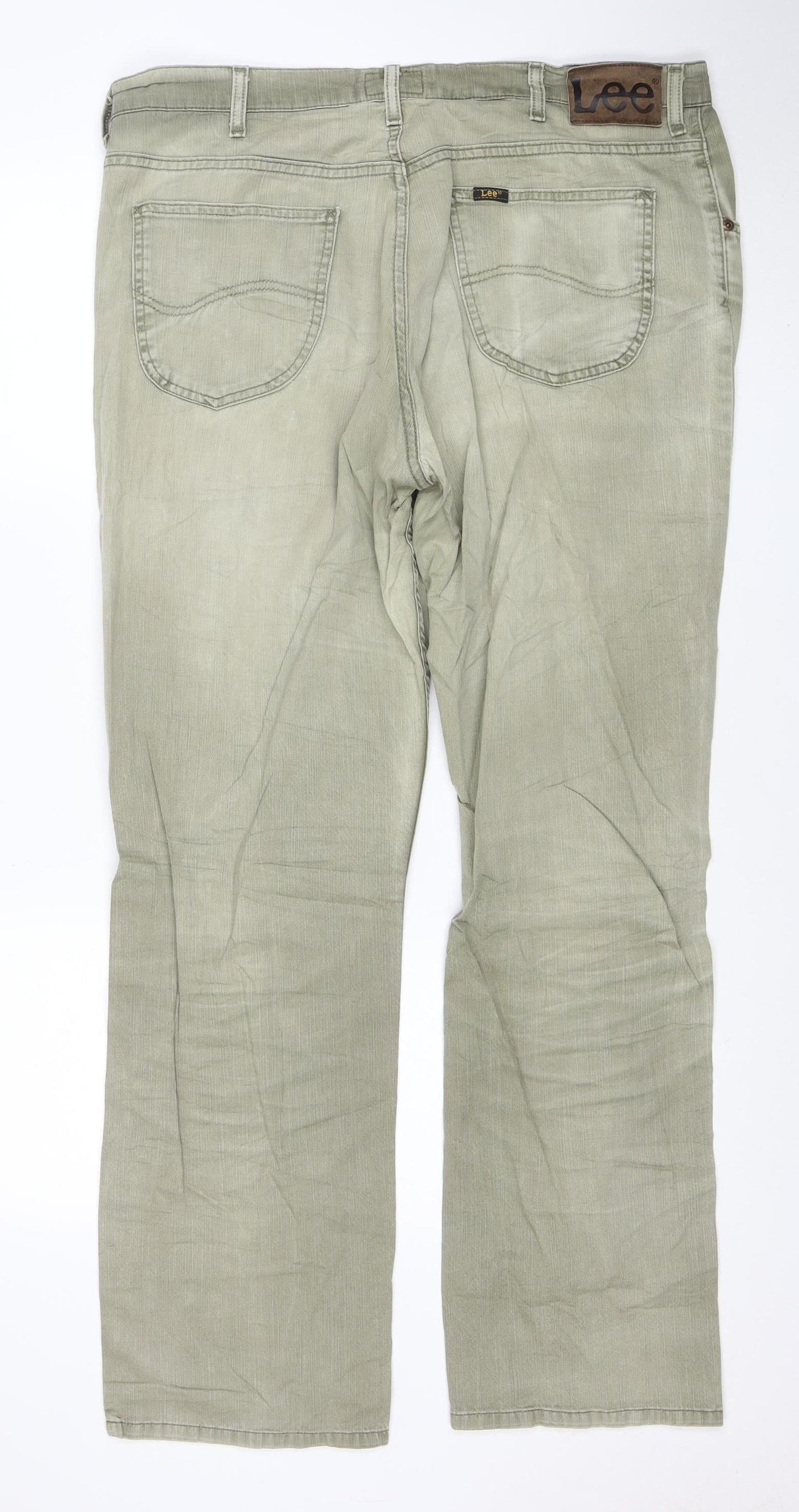Lee Men's Beige Brooklyn Straight Jeans 32W 32L Regular Fit