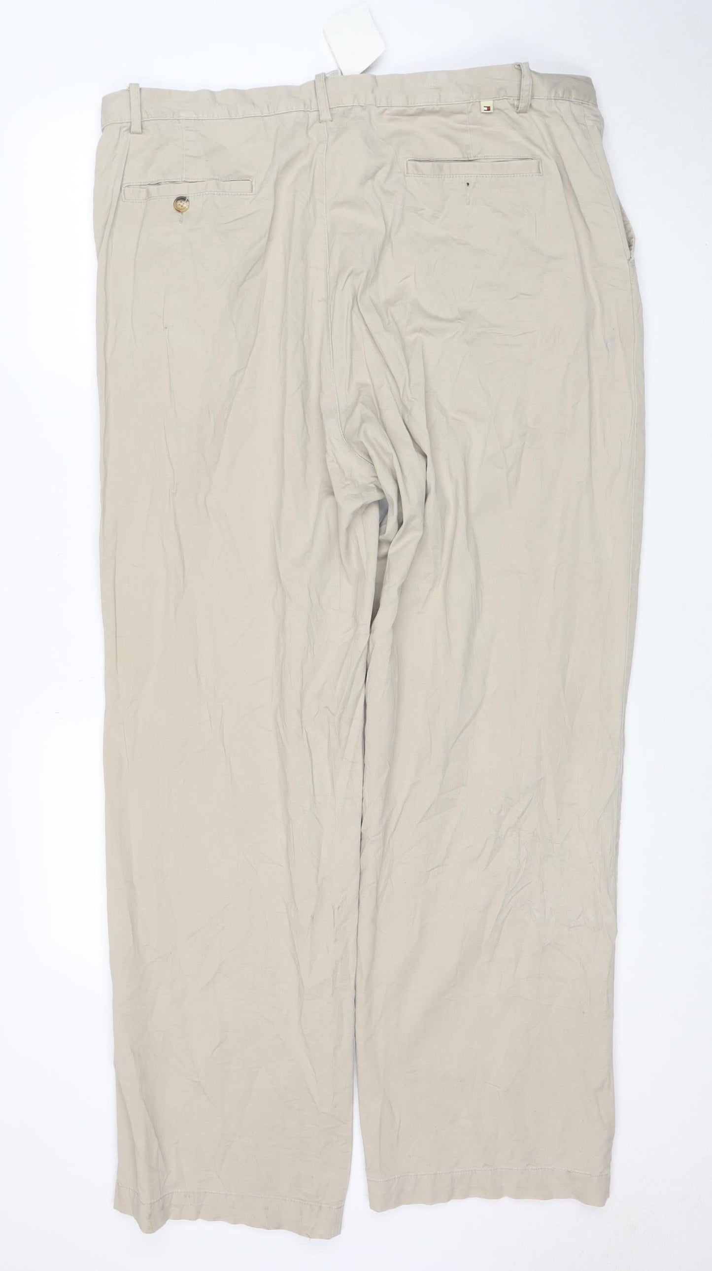 Tommy Hilfiger Men's Beige Chino Trousers 40W 32L Classic Fit Cotton