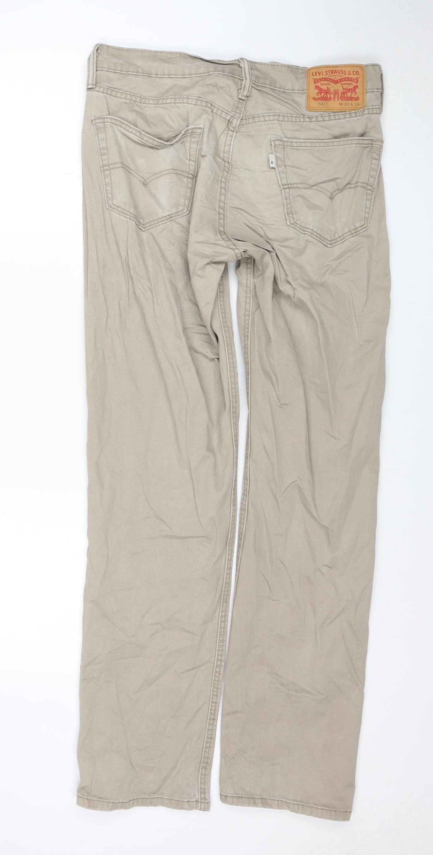 Levi Strauss & Co Men's Beige 541 Chino Trousers 30W 34L Regular Fit