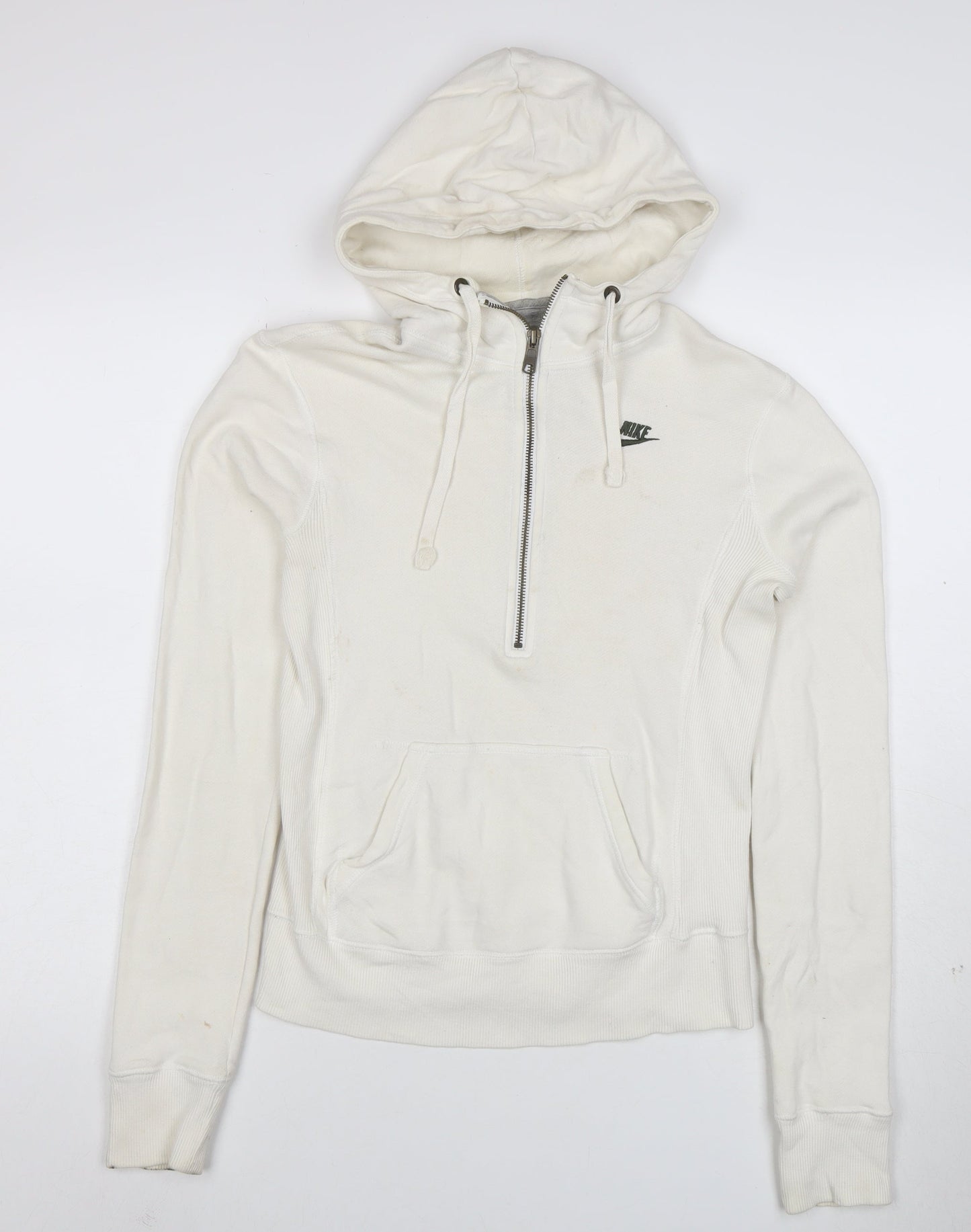 Nike Sportswear Women's White Cotton Full Zip Hoodie Size S