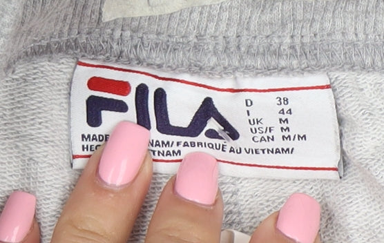 FILA Women Grey Jogger Trousers M Cotton Blend Comfort Fit