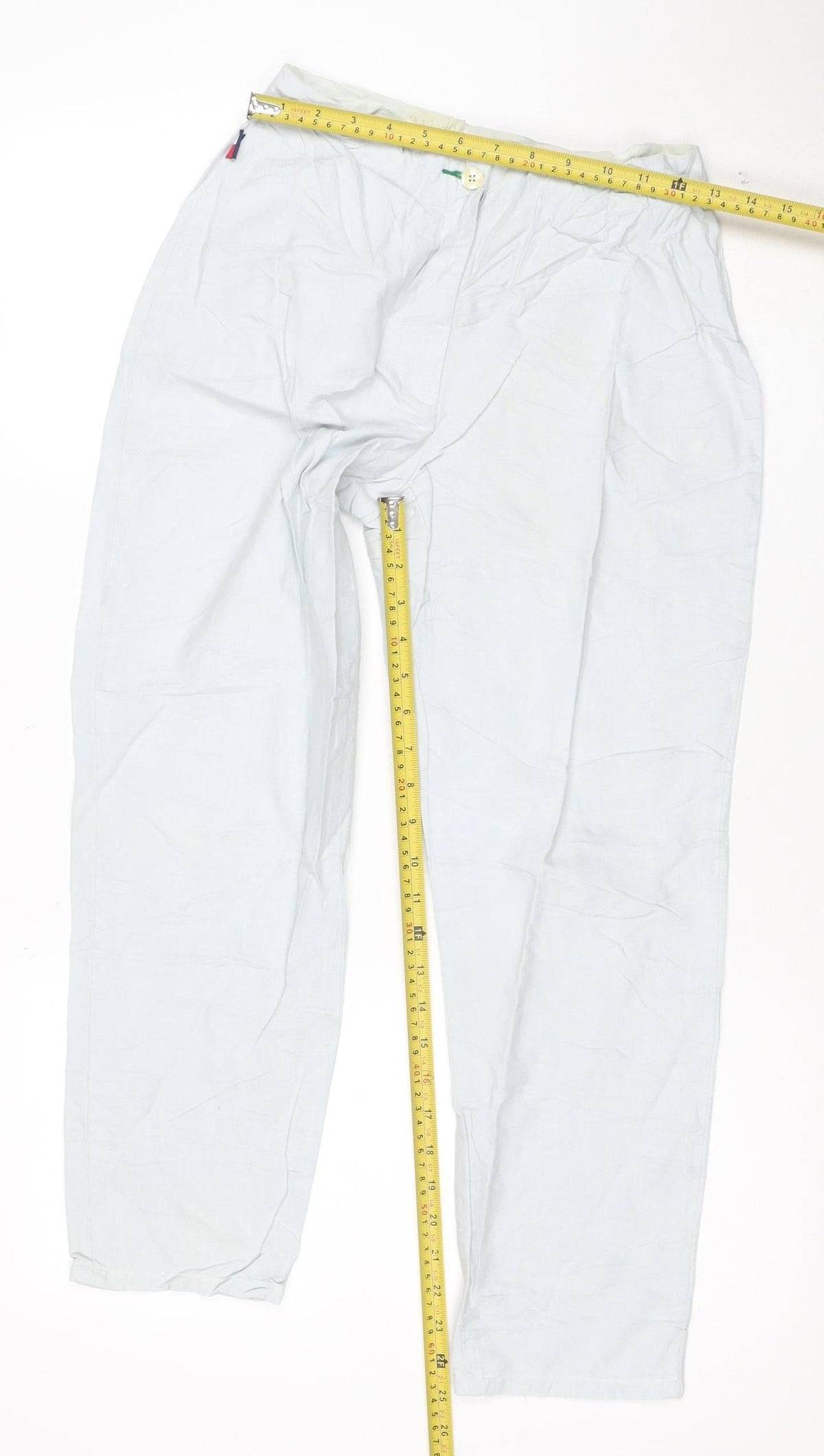 Tommy Hilfiger Womens White Chino Trousers Size 4 Cotton Preppy