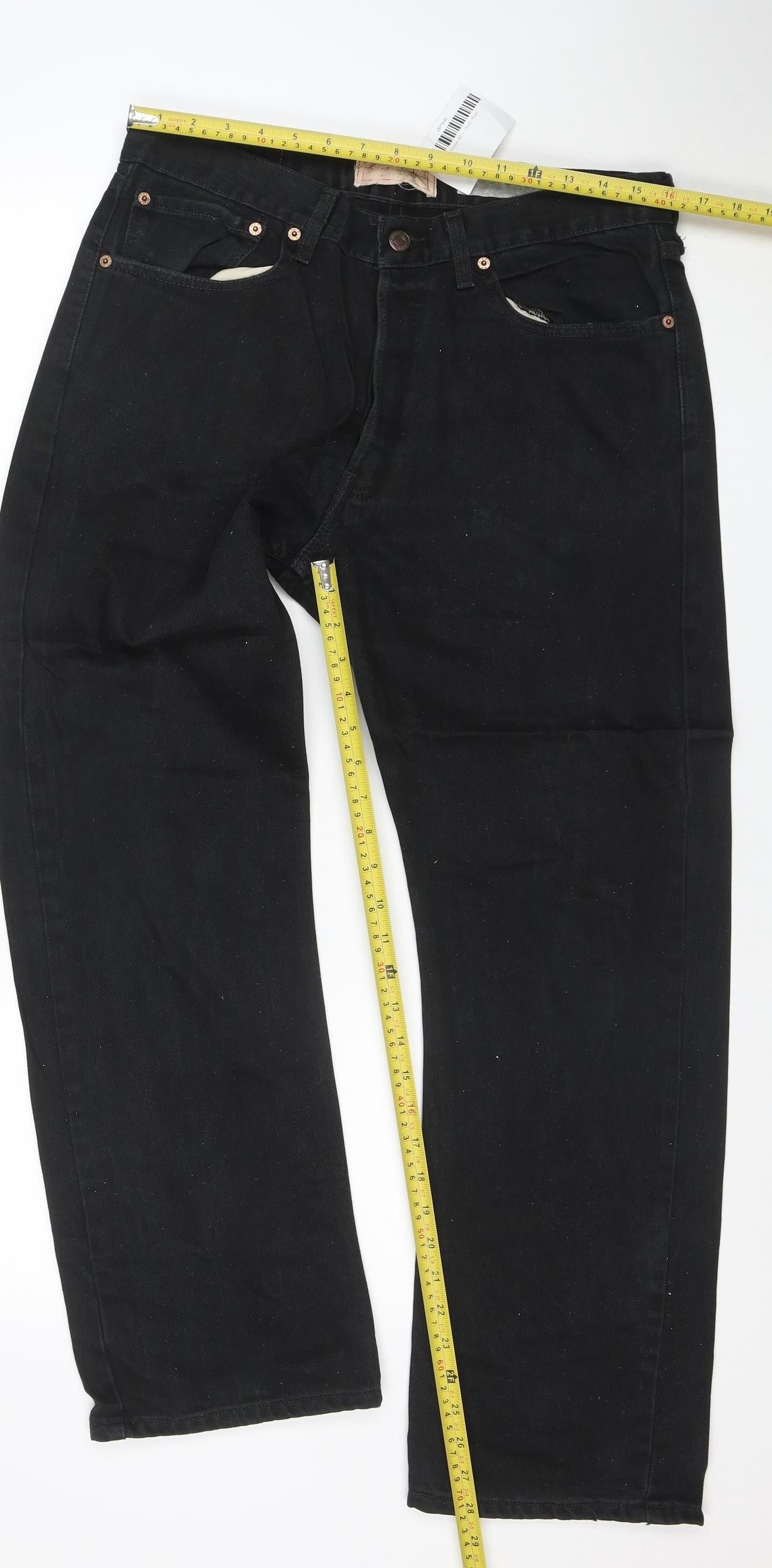 Levi Strauss Signature Men Black 34x30 Straight Jeans Classic Fit