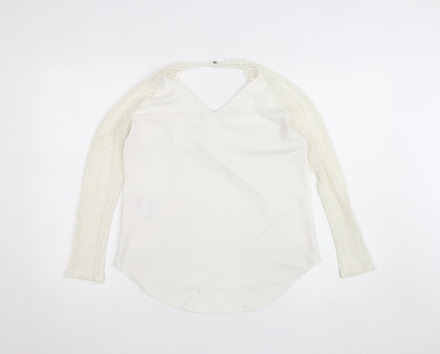 Vila Women's Ivory Lace Long Sleeve Blouse Size M