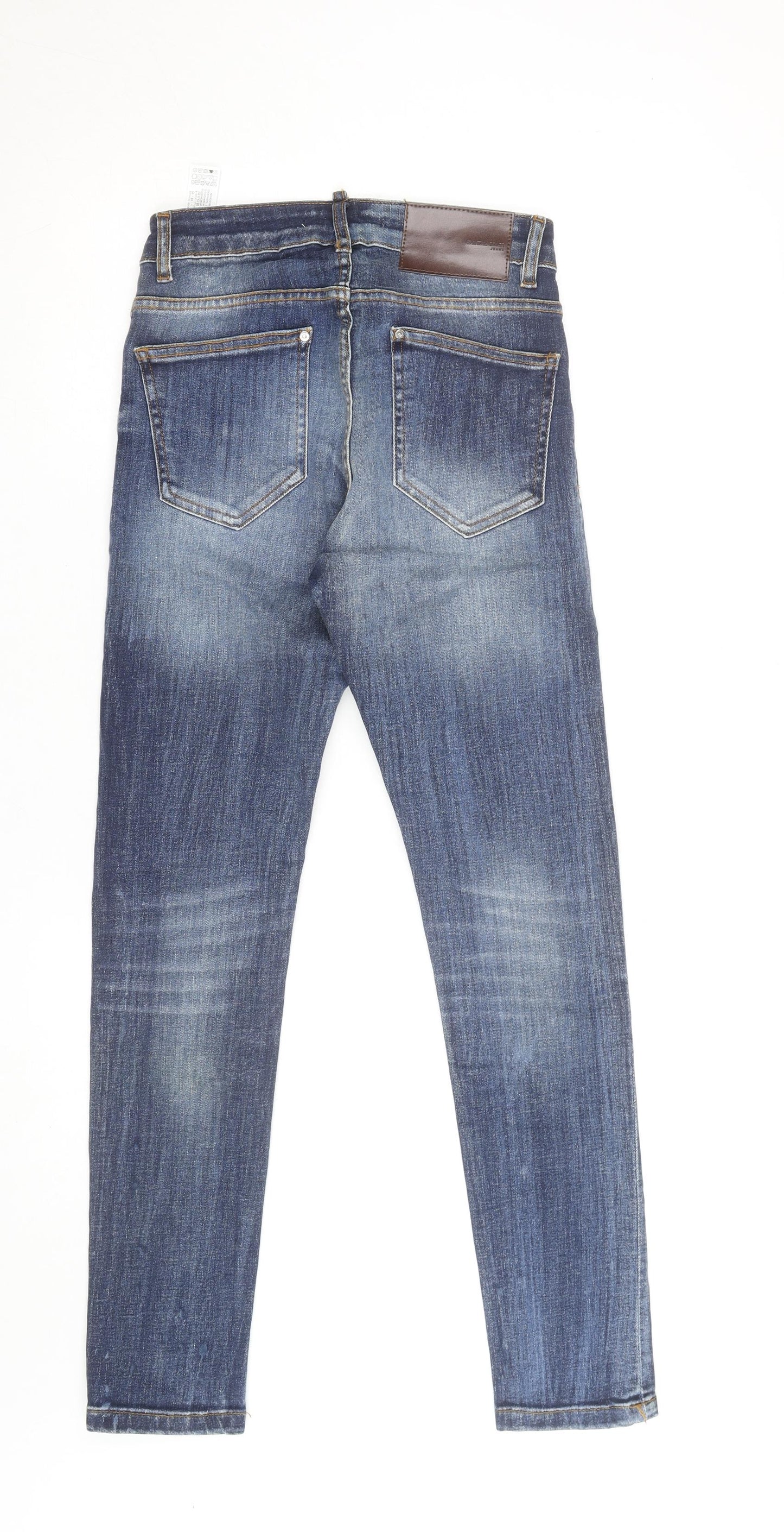 Zara Women's Blue Skinny Jeans Size 10 Slim Fit Mid Rise Denim
