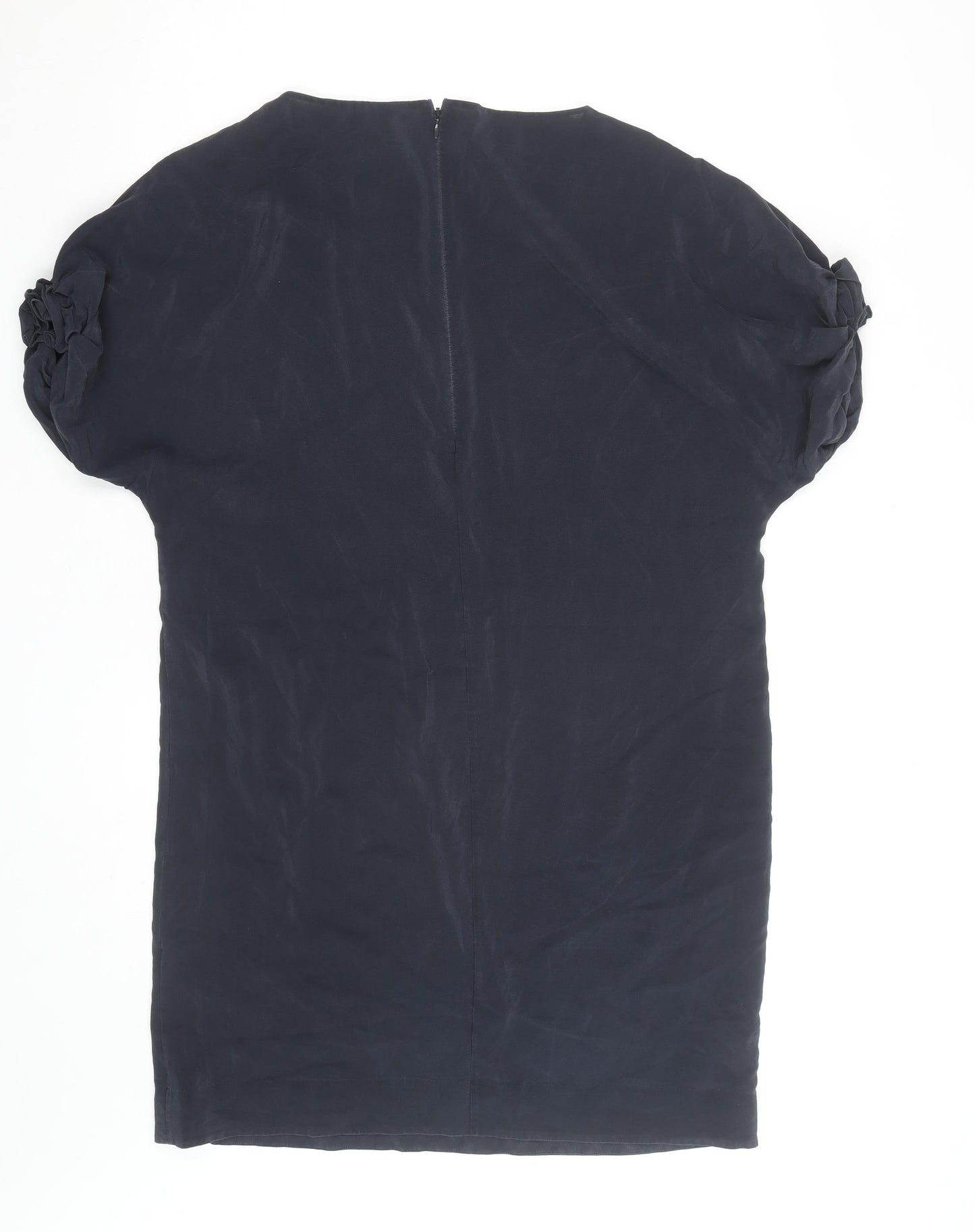 COS Women Blue Silk Short Sleeve Blouse Size 14