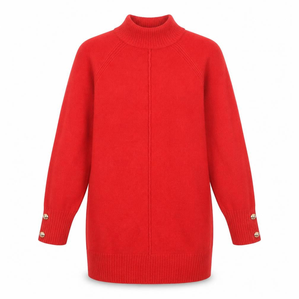 River Island Womens Red High Neck Knit Jumper Size M