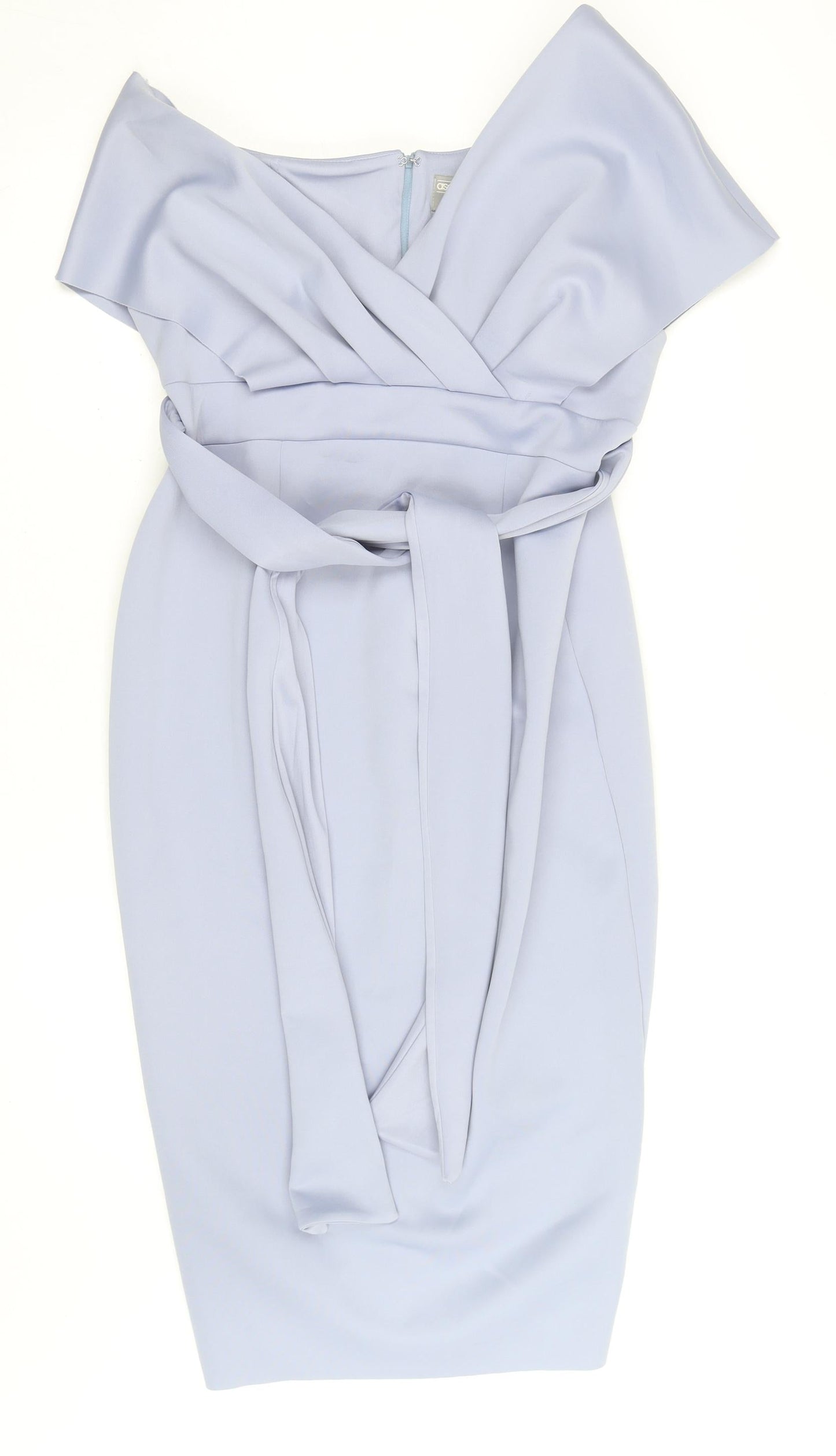 ASOS Women’s Blue Off Shoulder Belted Sheath Dress Size 10