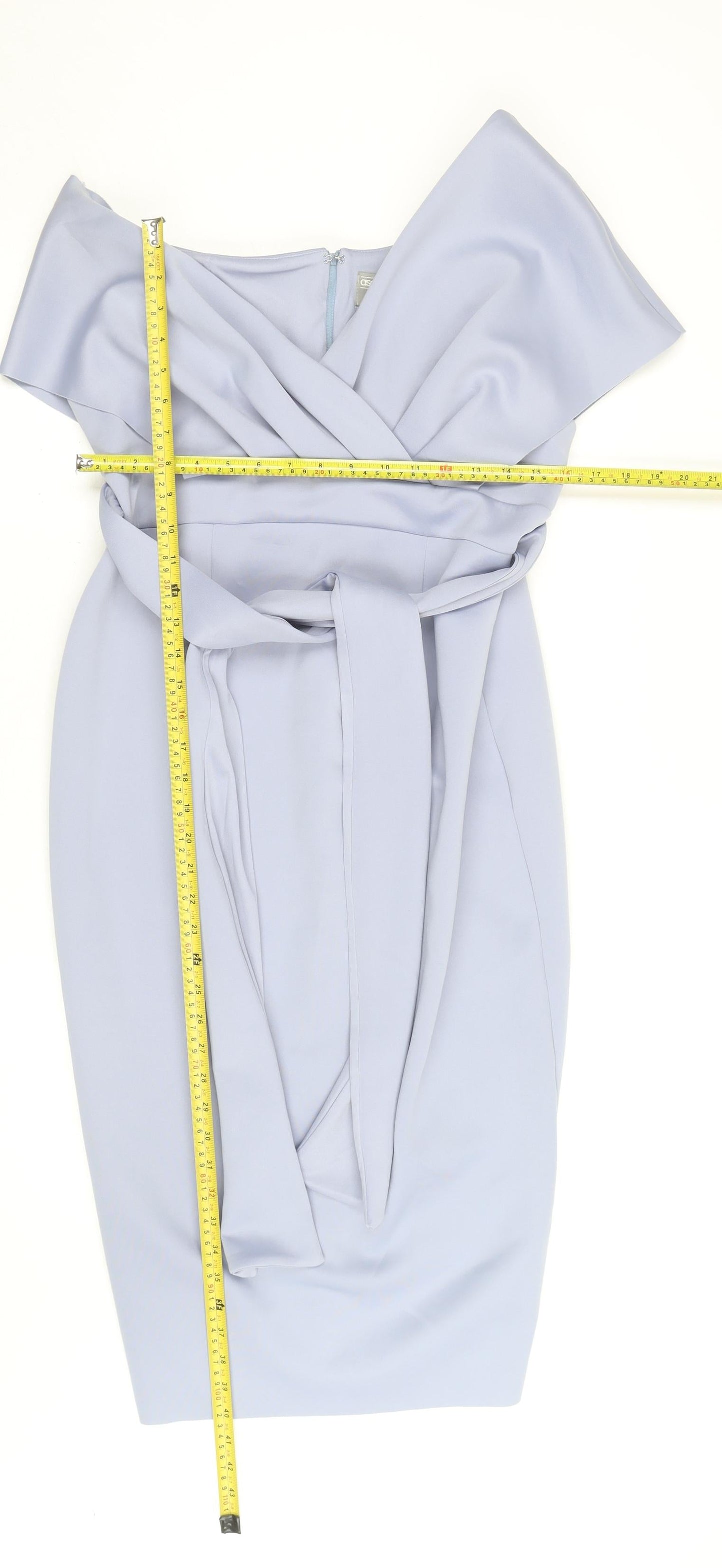 ASOS Women’s Blue Off Shoulder Belted Sheath Dress Size 10