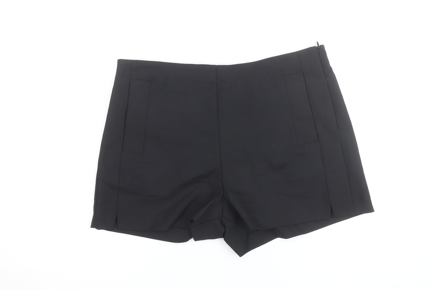 Zara Trafaluc Women's Black Chino Shorts Size 14 Cotton Blend