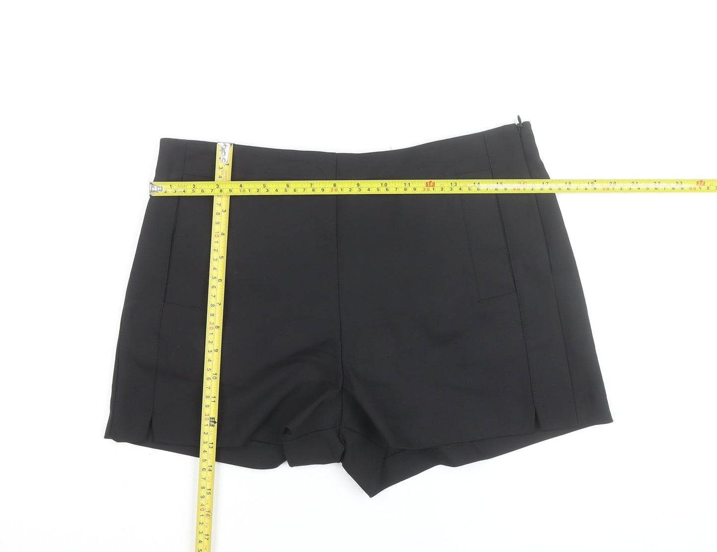 Zara Trafaluc Women's Black Chino Shorts Size 14 Cotton Blend