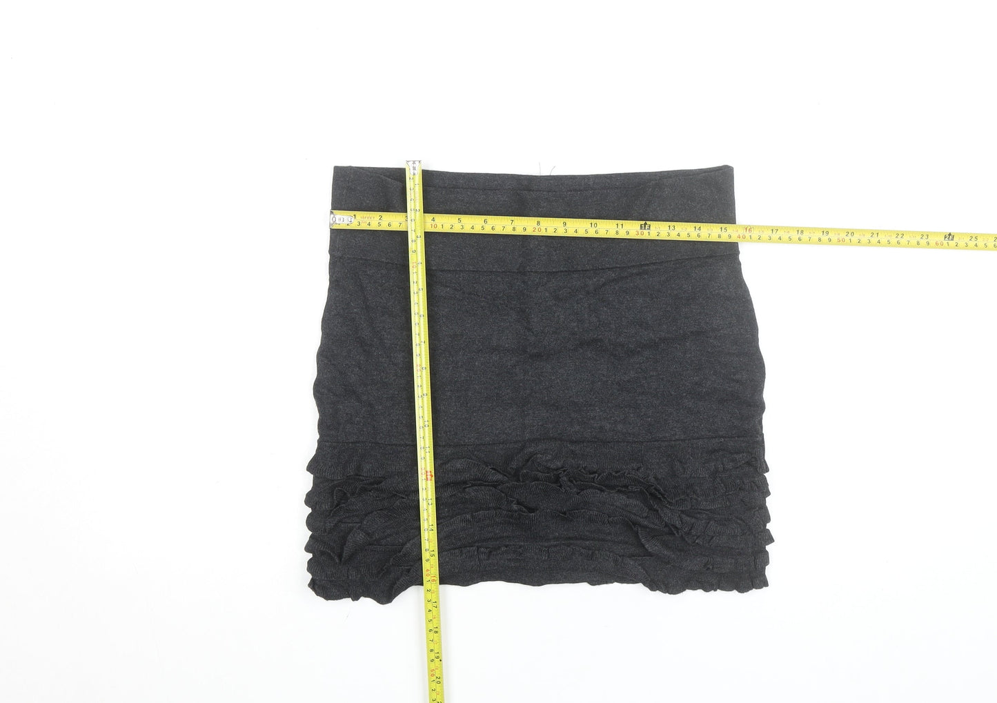 Ted Baker Women’s Grey Mini Stretch Ruffle Skirt Size 12