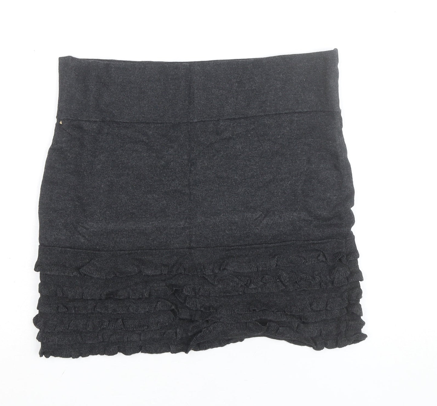 Ted Baker Women’s Grey Mini Stretch Ruffle Skirt Size 12