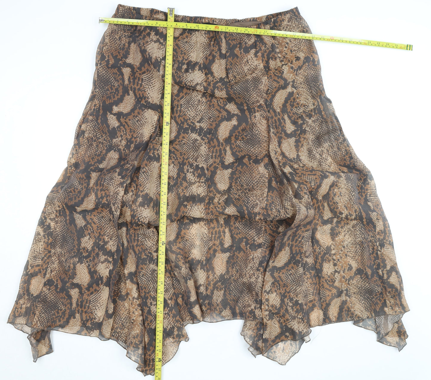 F&F Women’s Brown Animal Print Asymmetric Midi Skirt Size 20