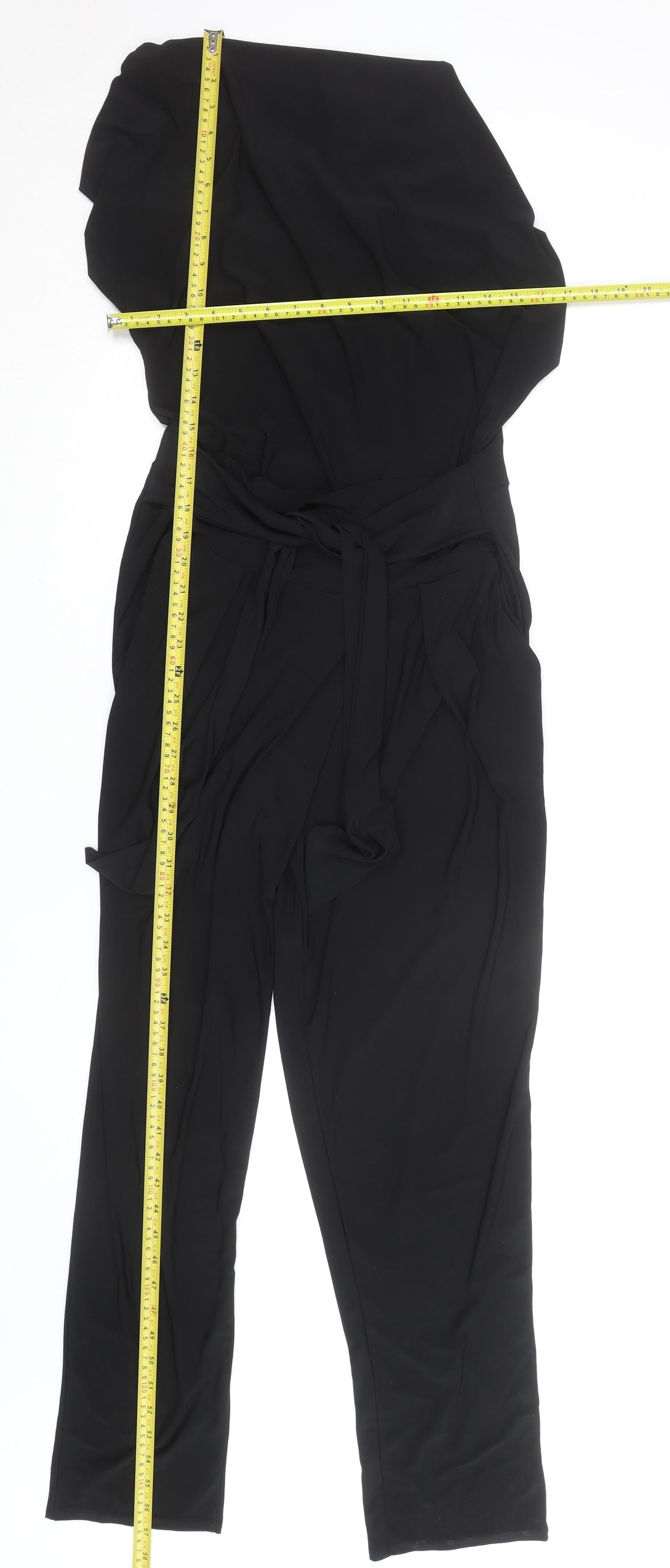 Quiz London Women's Black Belted Jersey Jumpsuit Size 12