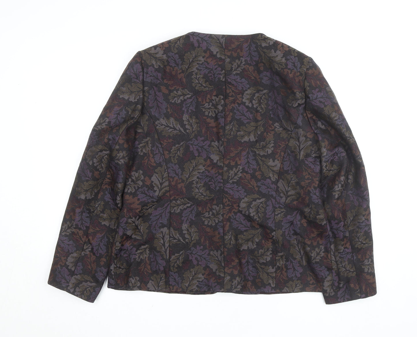 Thistle Mill Women's Multicoloured Wool Blazer Size 16 Classic Lined Jacket