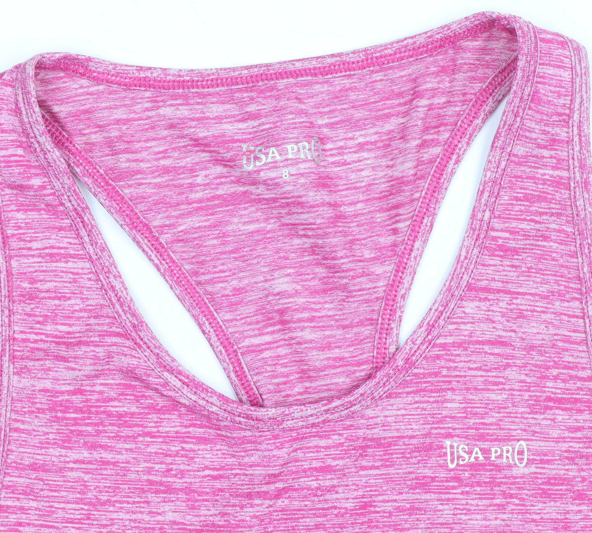 USA Pro Women's Pink Racerback Tank Top Size 8 Slim Fit