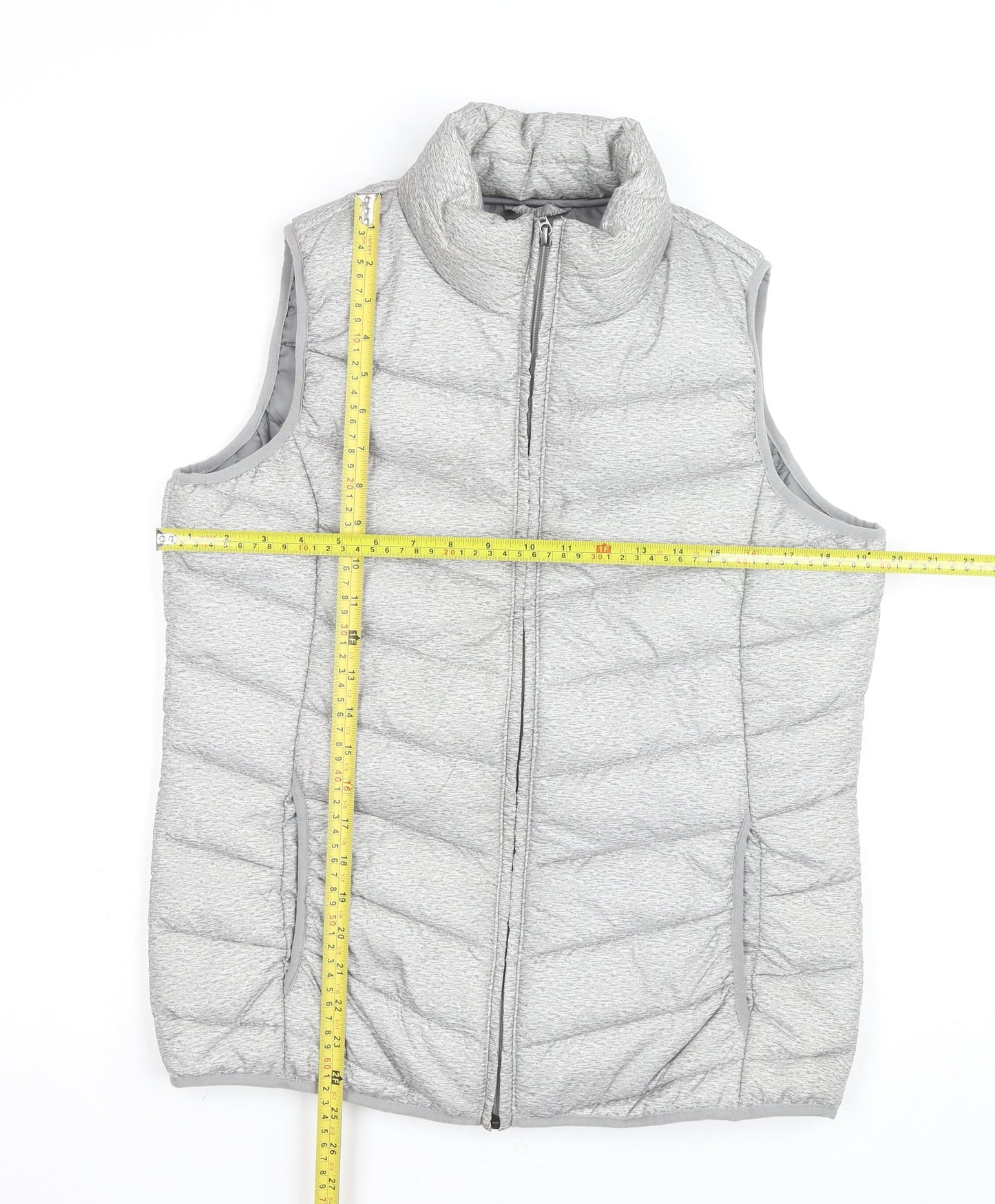 Esmara Women's Grey Puffer Waistcoat Gilet Size 12 Regular Fit
