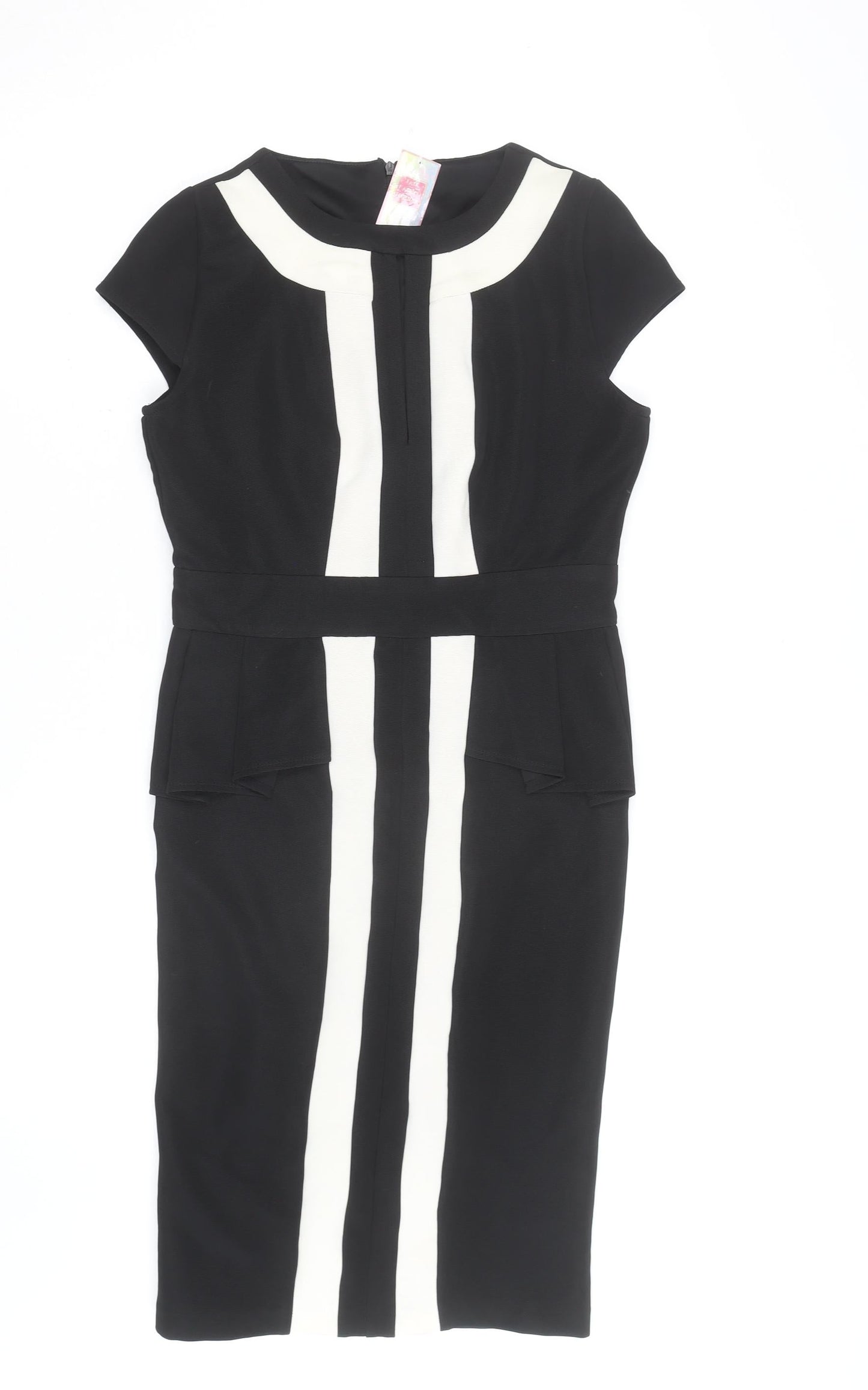 Jade Fashion Boutique Women Black White Size 10 Sheath Dress