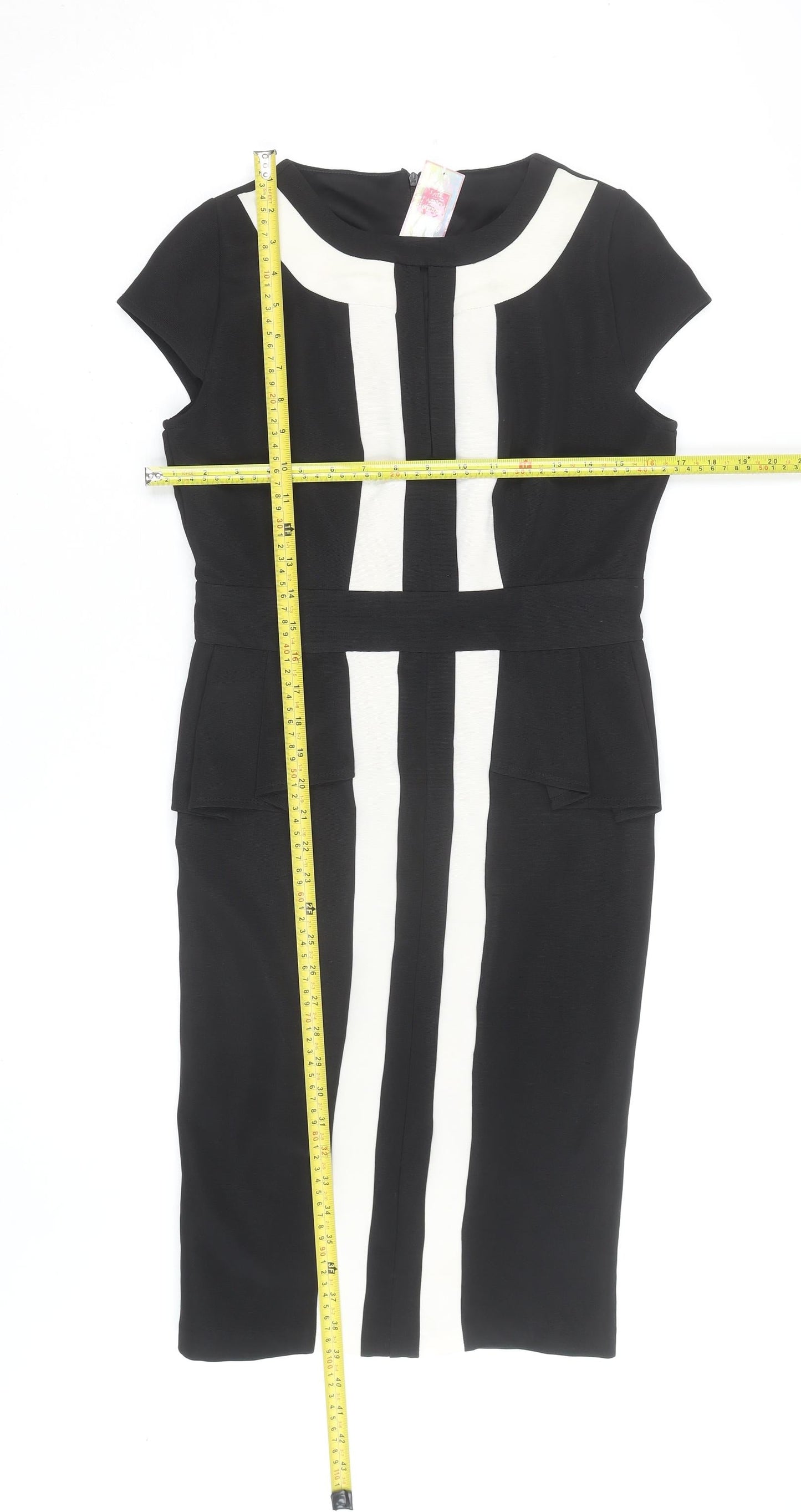 Jade Fashion Boutique Women Black White Size 10 Sheath Dress