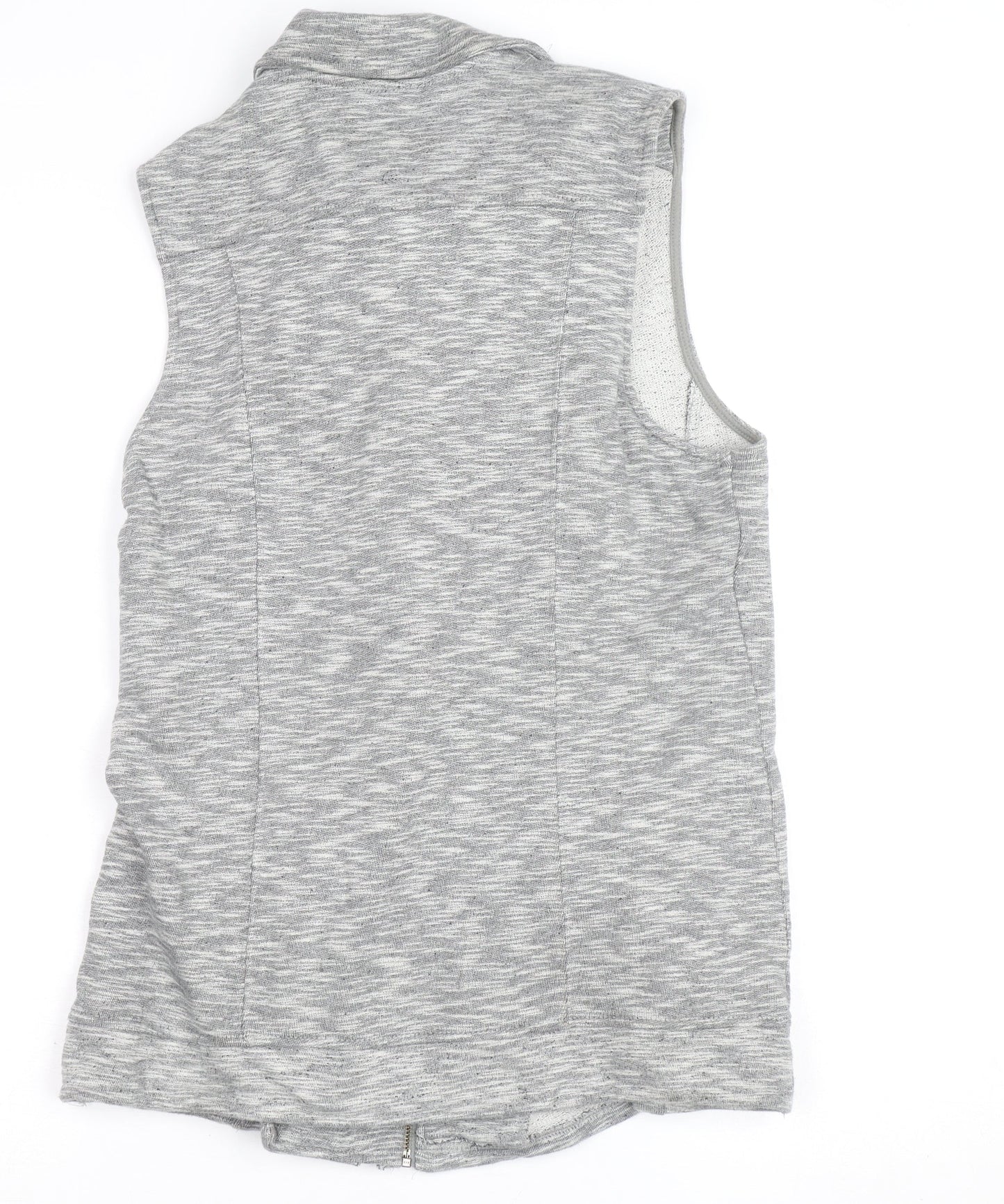 Next Womens Grey Collared Full Zip Sleeveless Knit Vest Size 12