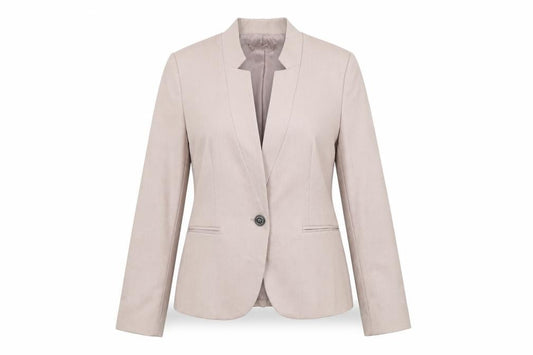 Zara Women Beige Slim Fit Blazer Jacket Size 12 Workwear Style