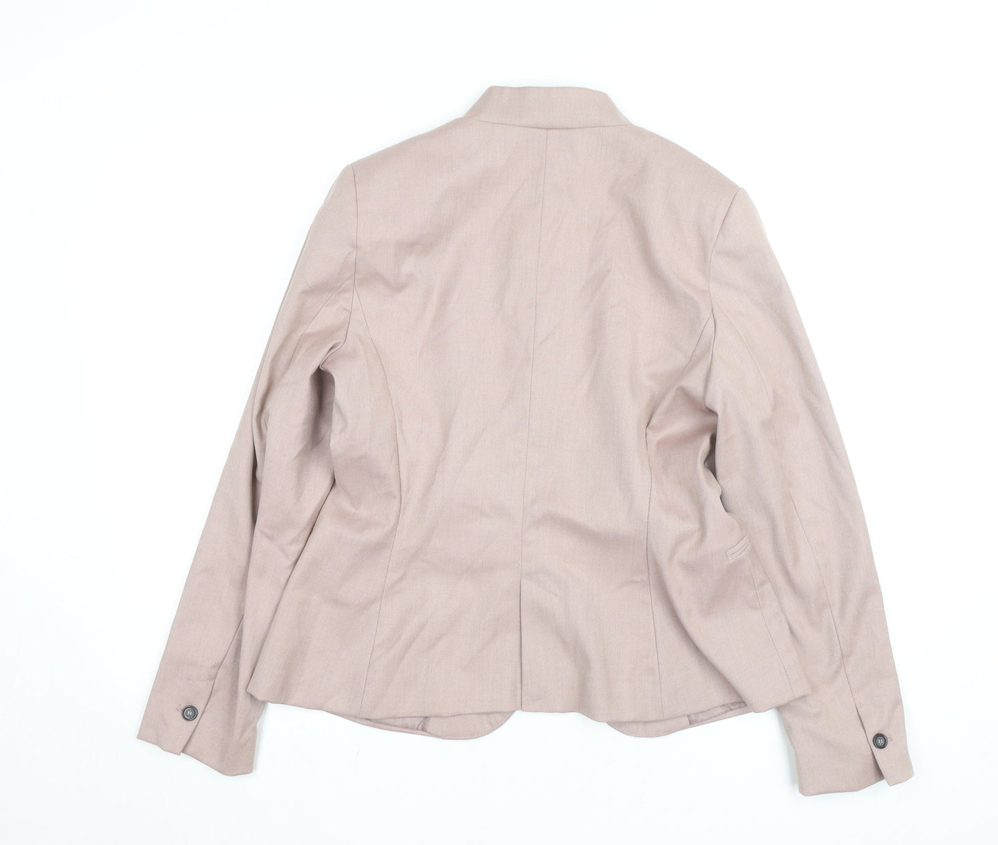 Zara Women Beige Slim Fit Blazer Jacket Size 12 Workwear Style